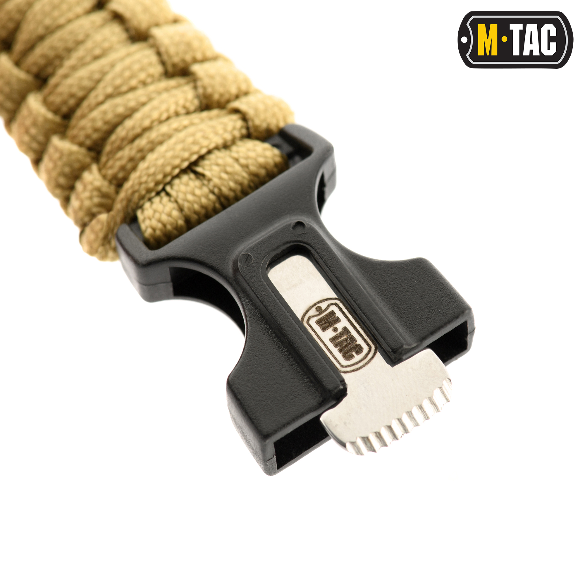M-Tac браслет паракорд с искровысекателем, компасом и свистком Tan — 6