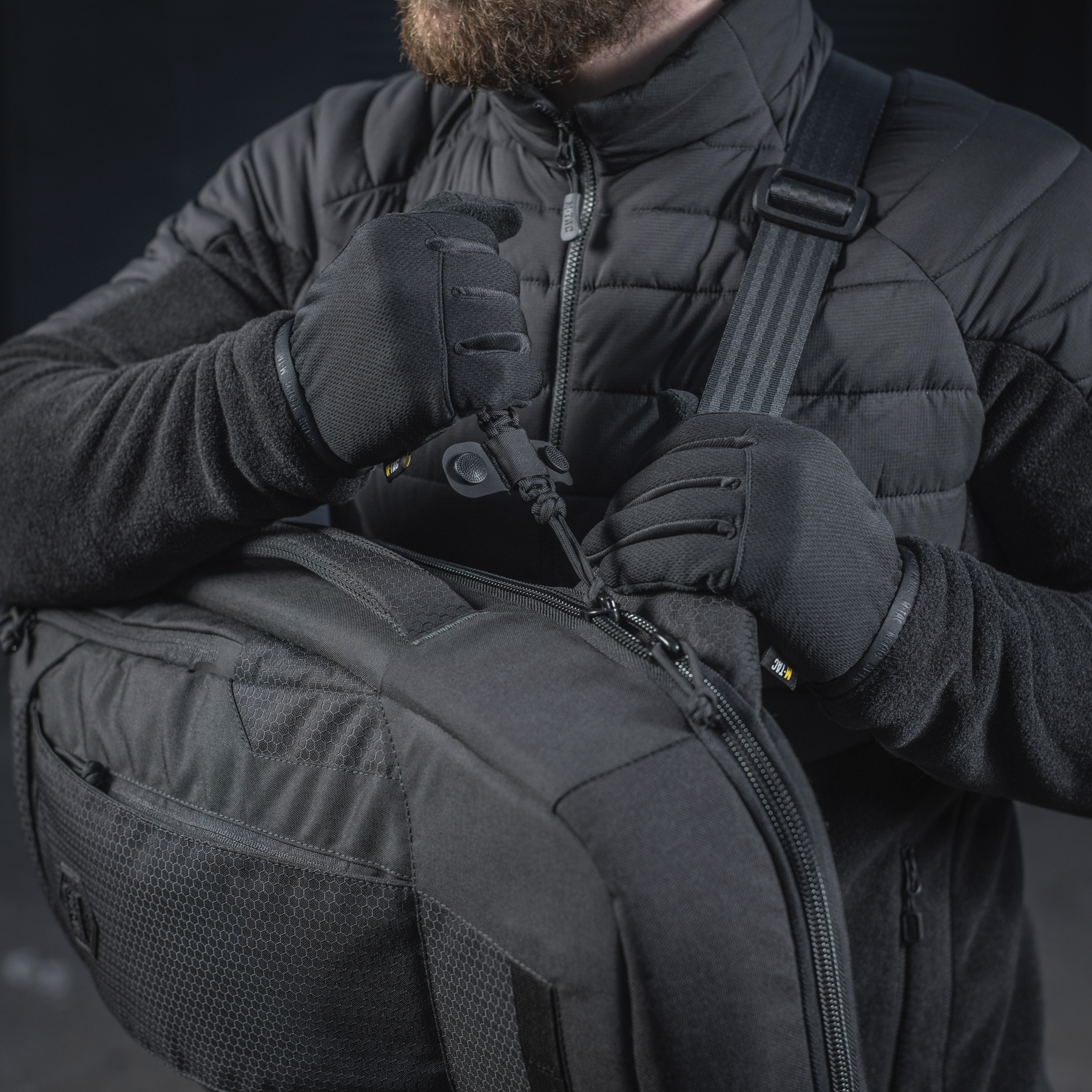 M-Tac рюкзак однолямочный Agent Elite Hex Black — 17