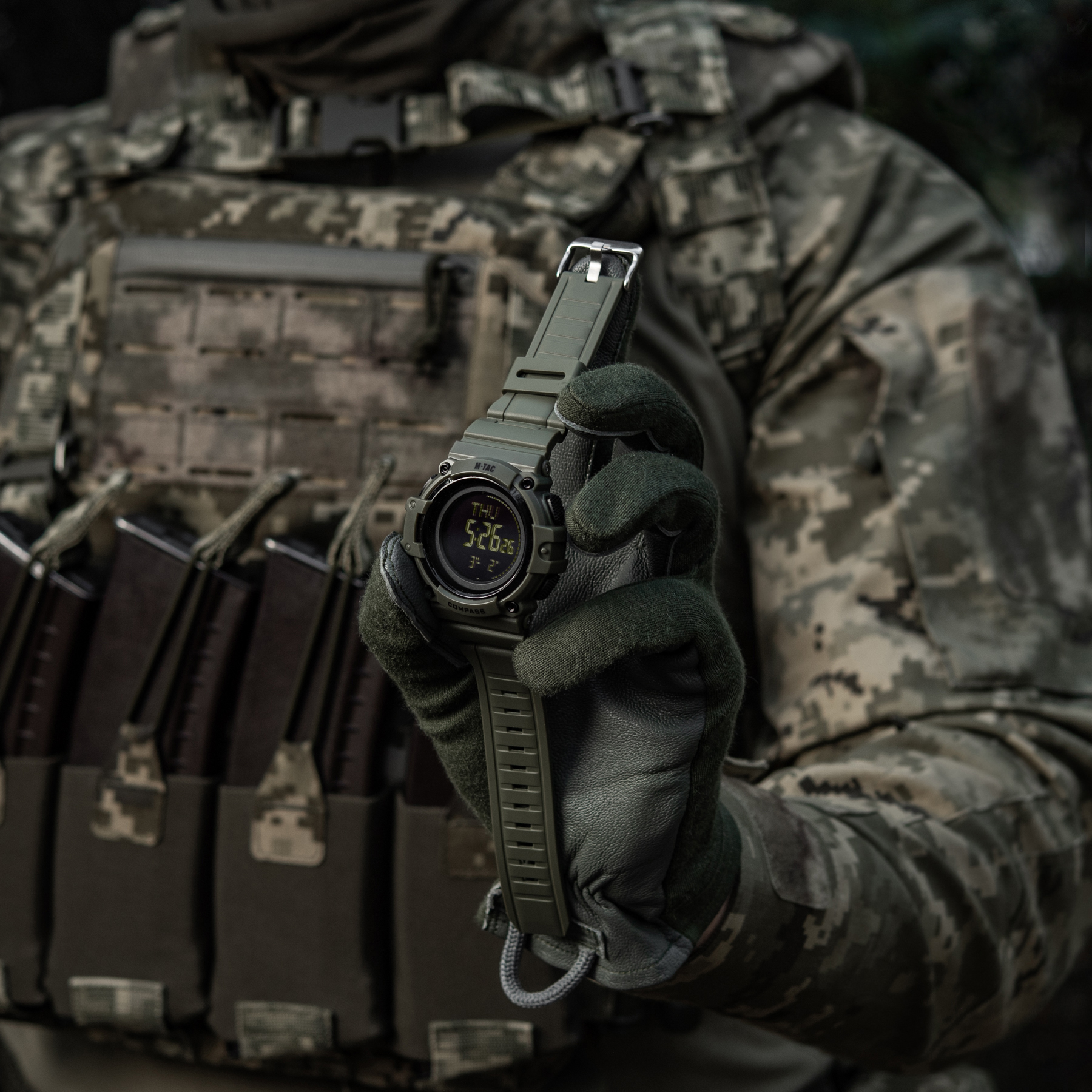 M-Tac часы тактические с компасом 2233 Army Green — 24