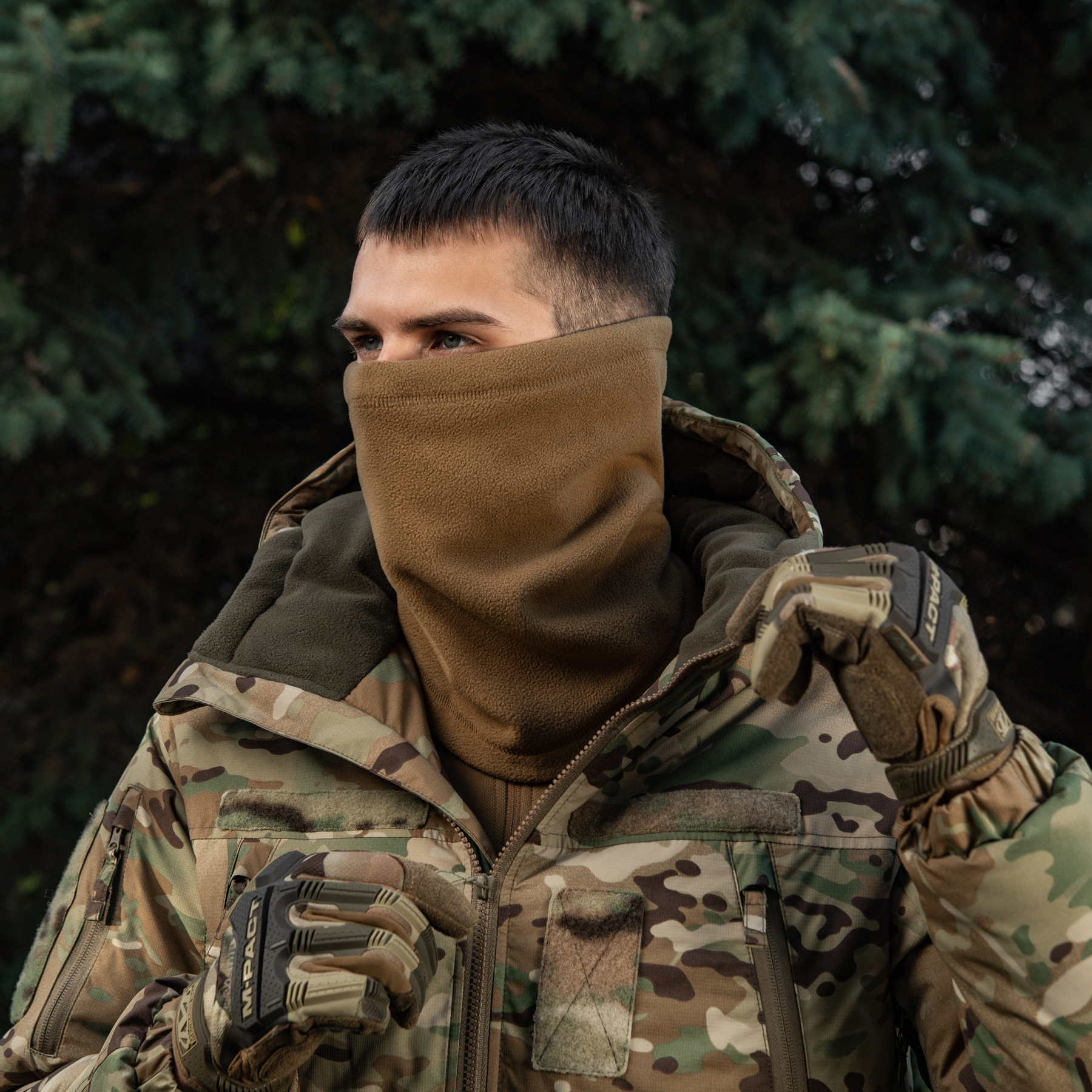 M-Tac шарф-труба Elite короткий с затяжкой флис (320г/м2) Coyote Brown — 10
