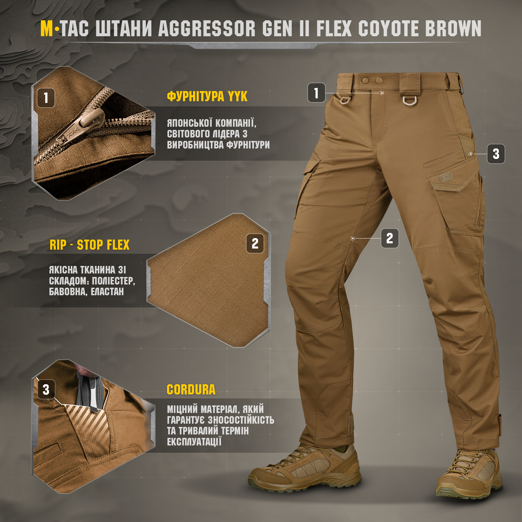 M-Tac брюки Aggressor Gen II Flex Coyote Brown — 7