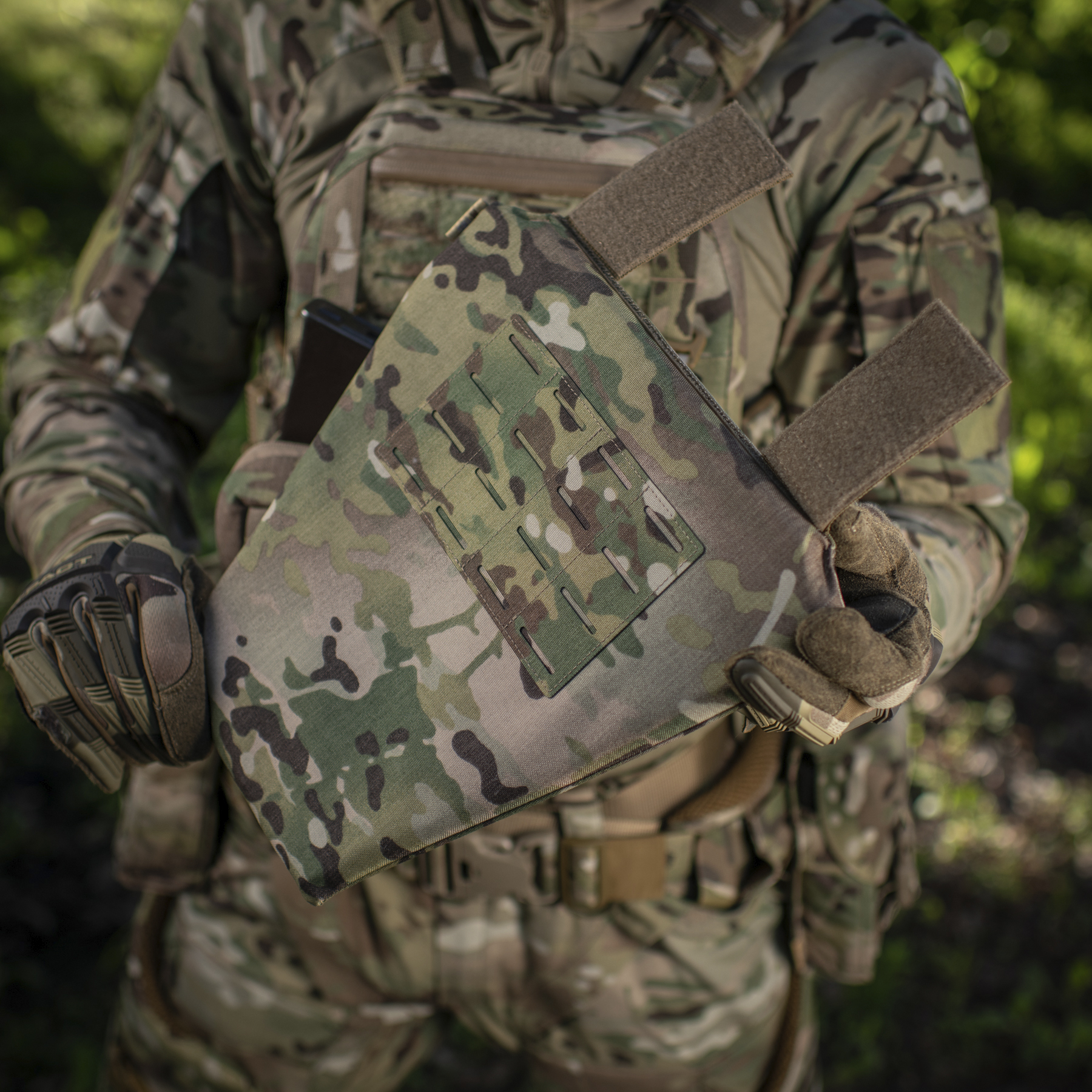 M-Tac фартук противоосколочный с баллистическим пакетом 2 класс (FMS) Laser Cut Multicam — 20