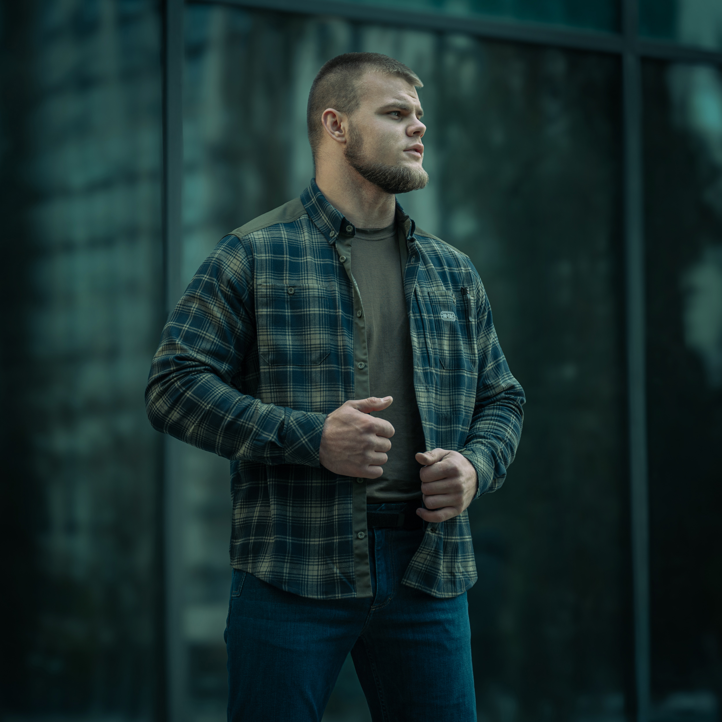 M-Tac рубашка Redneck Shirt Olive/Navy Blue — 38