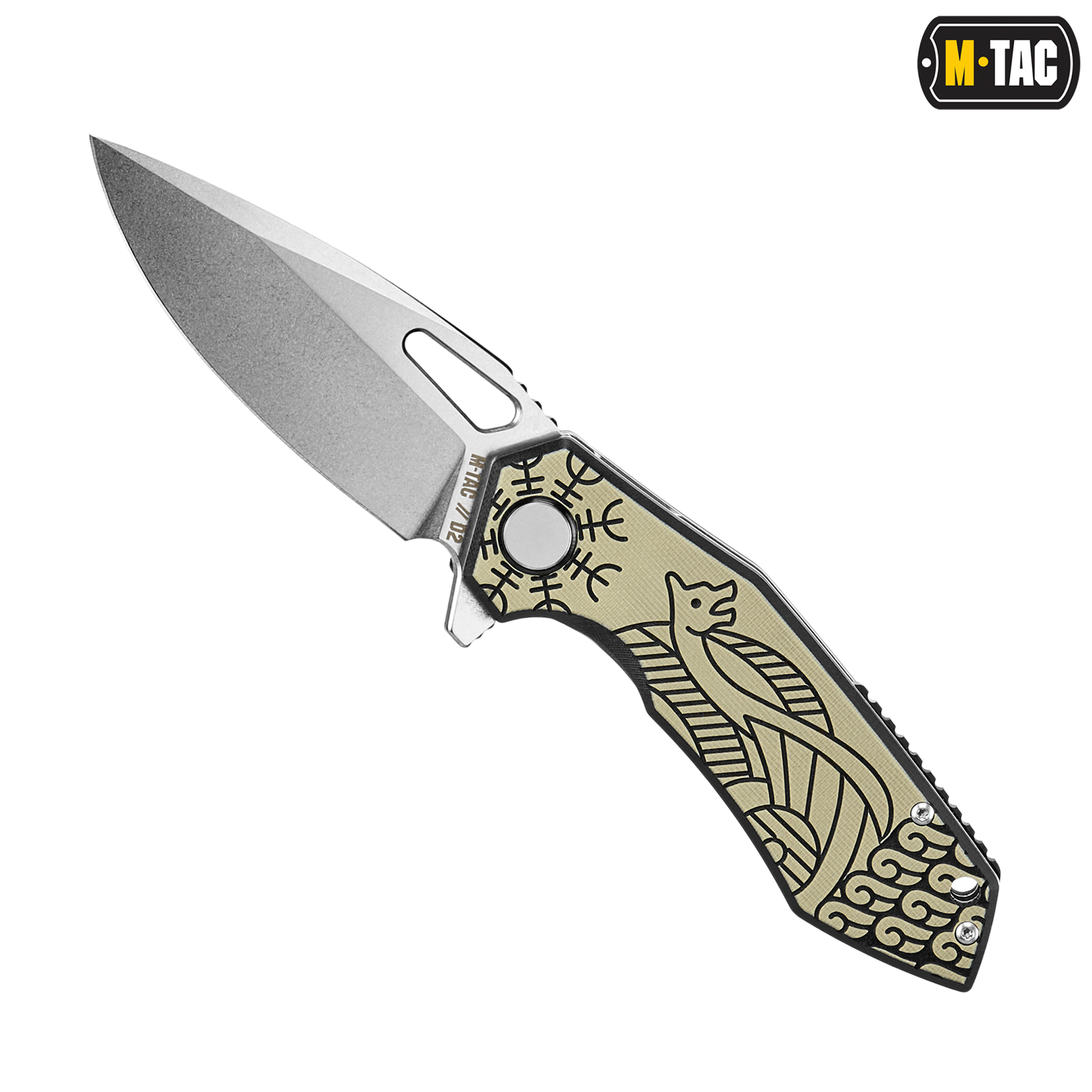 M-Tac нож складной Type 12 Scandinavian Stonewash Black/Sand — 3