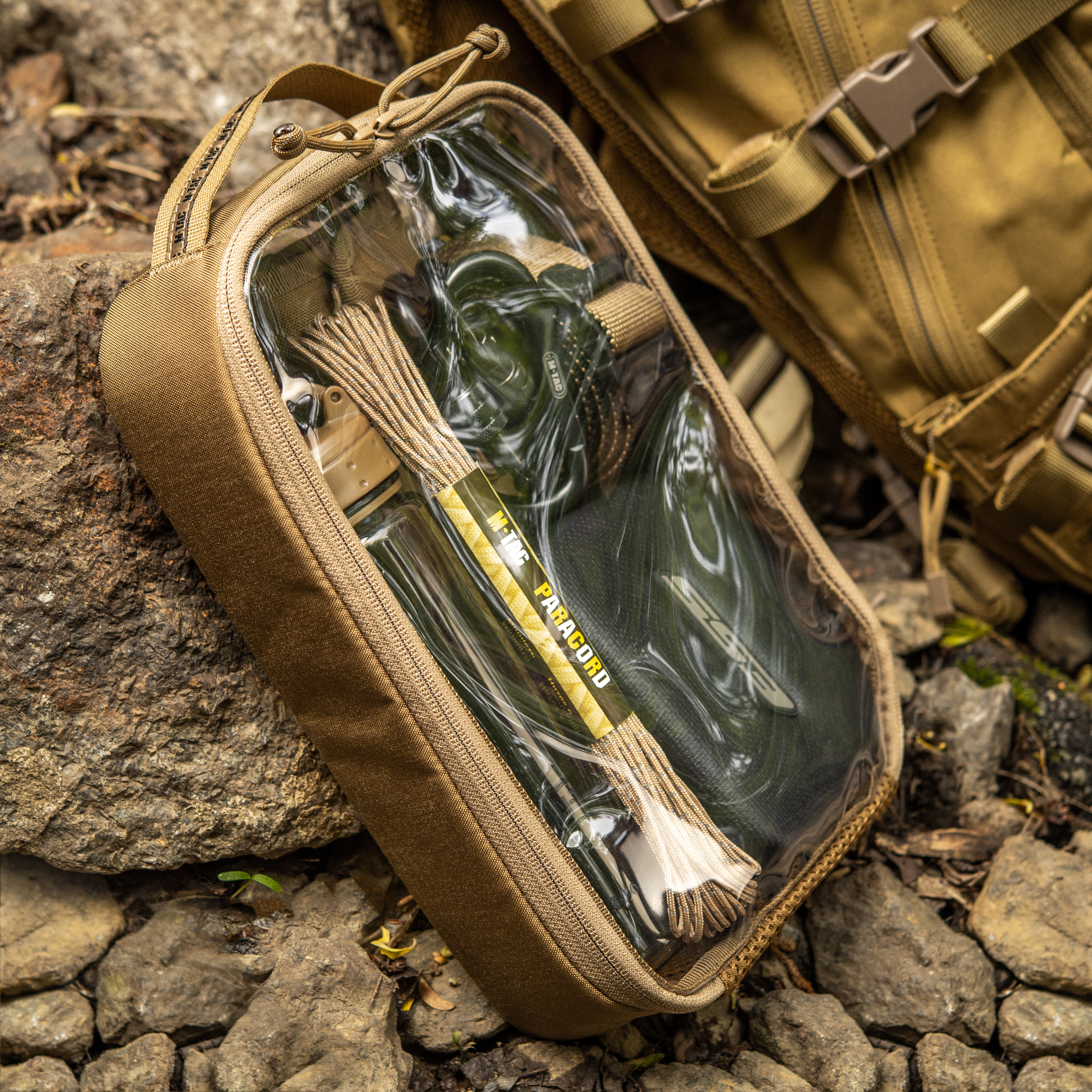 M-Tac органайзер утилитарный прозрачный Elite Large (30х19 см) Coyote — 10