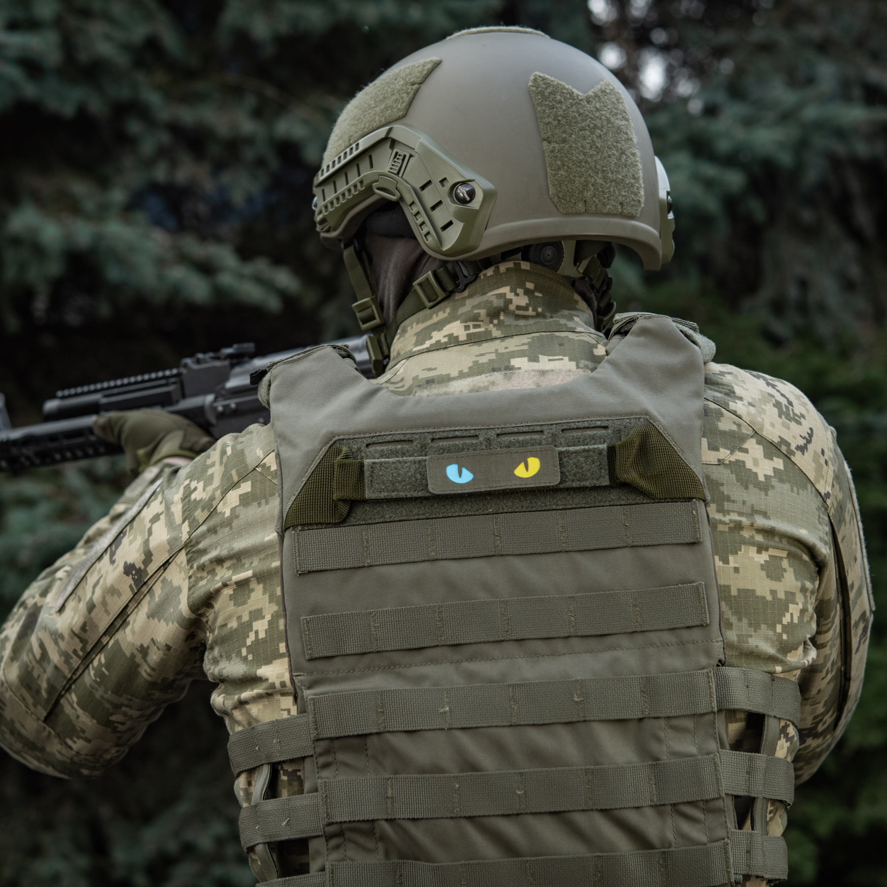 M-Tac нашивка Cat Eyes Laser Cut Ranger Green/Yellow/Blue/GID — 16