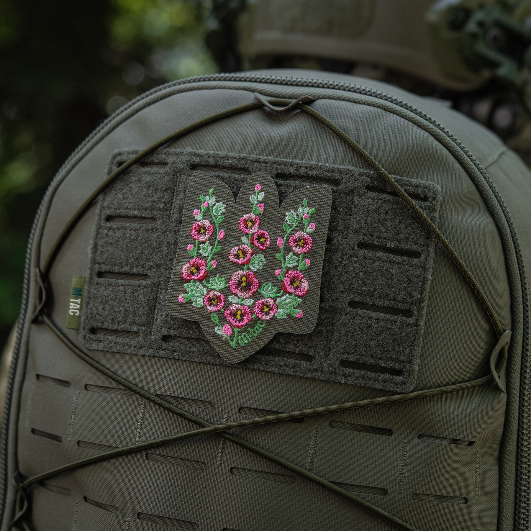 M-Tac нашивка Тризуб рожеві Мальви (вишивка) Ranger Green — 15