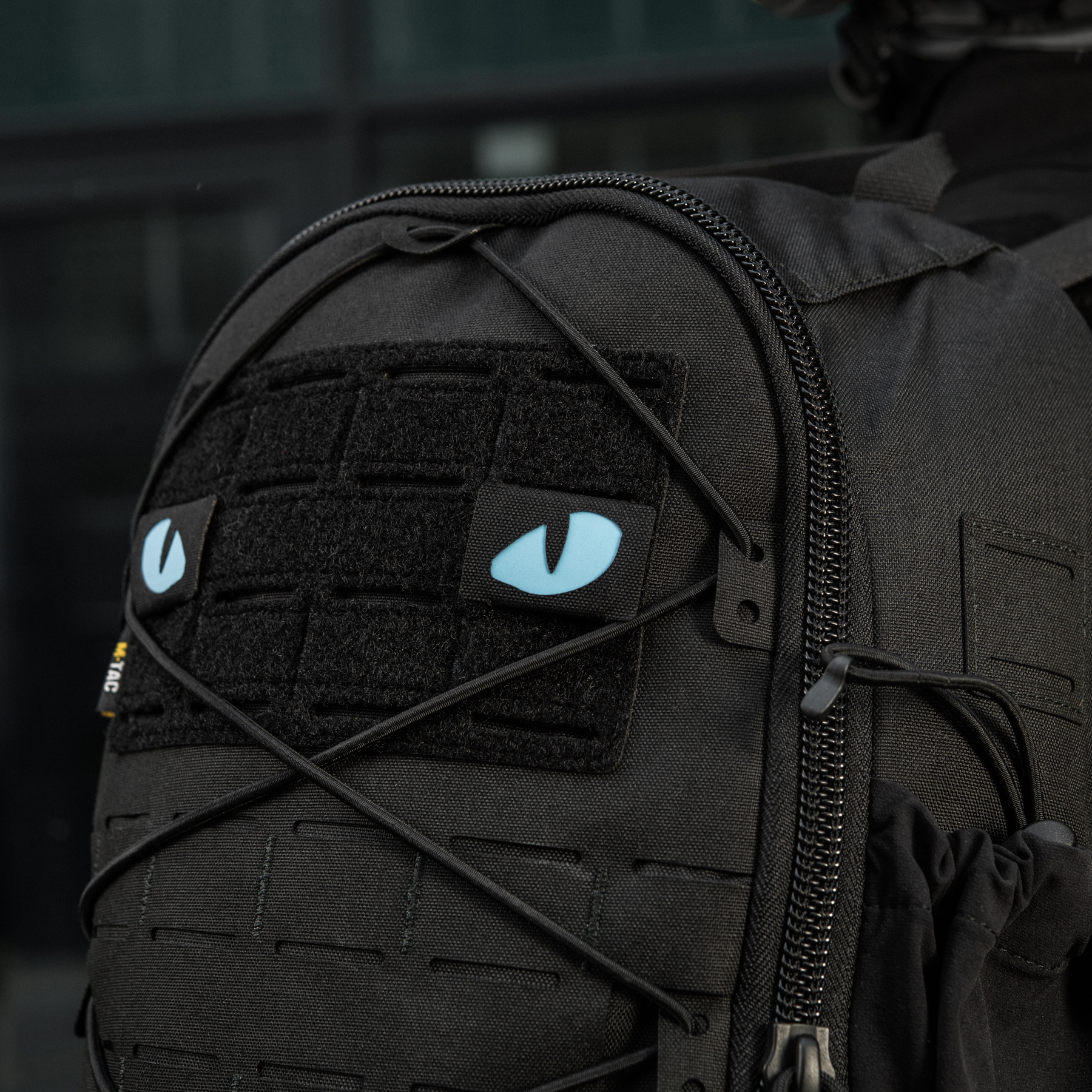 M-Tac нашивка Tiger Eyes Laser Cut (пара) Black/Blue/GID — 10