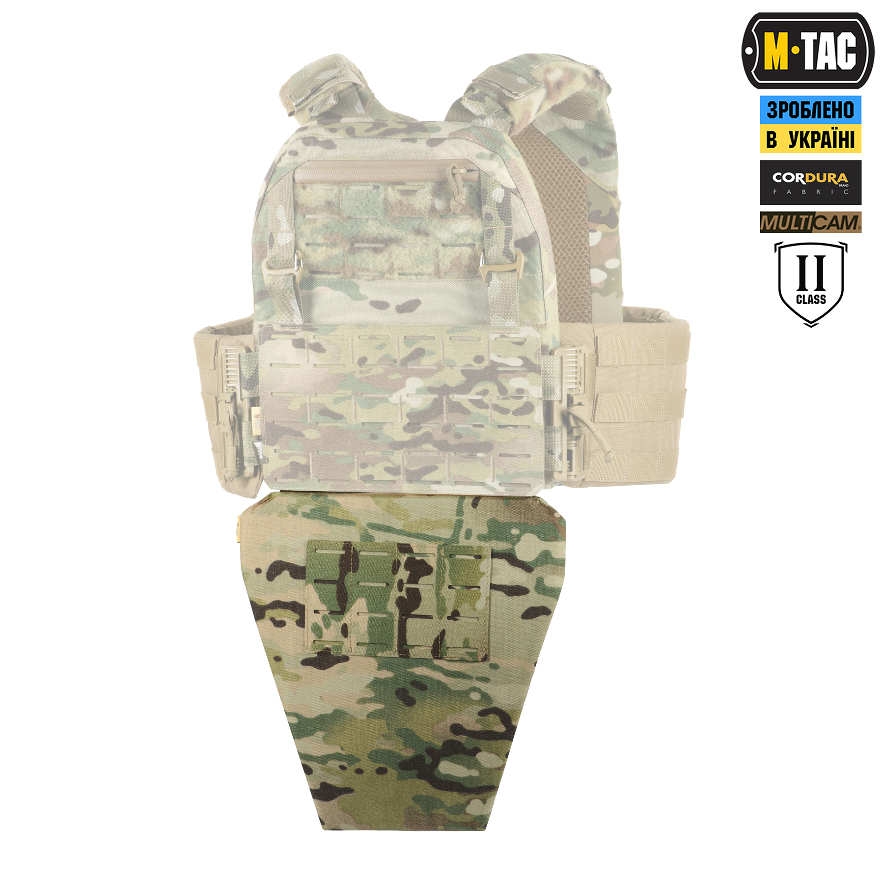 M-Tac фартук противоосколочный с баллистическим пакетом 2 класс (FMS) Laser Cut Multicam — 4