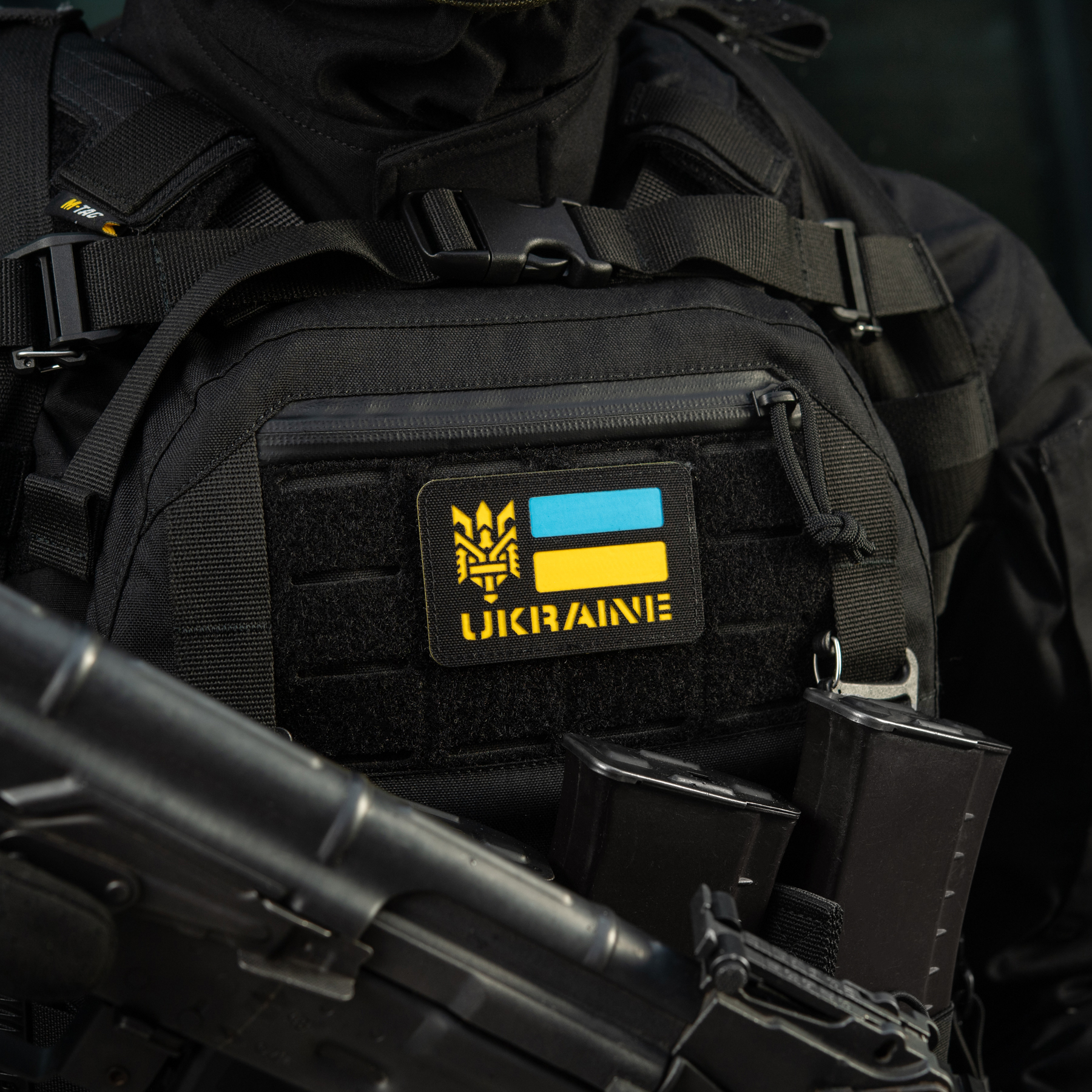M-Tac нашивка Ukraine (с Тризубом) Laser Cut Black/Yellow/Blue/GID — 9