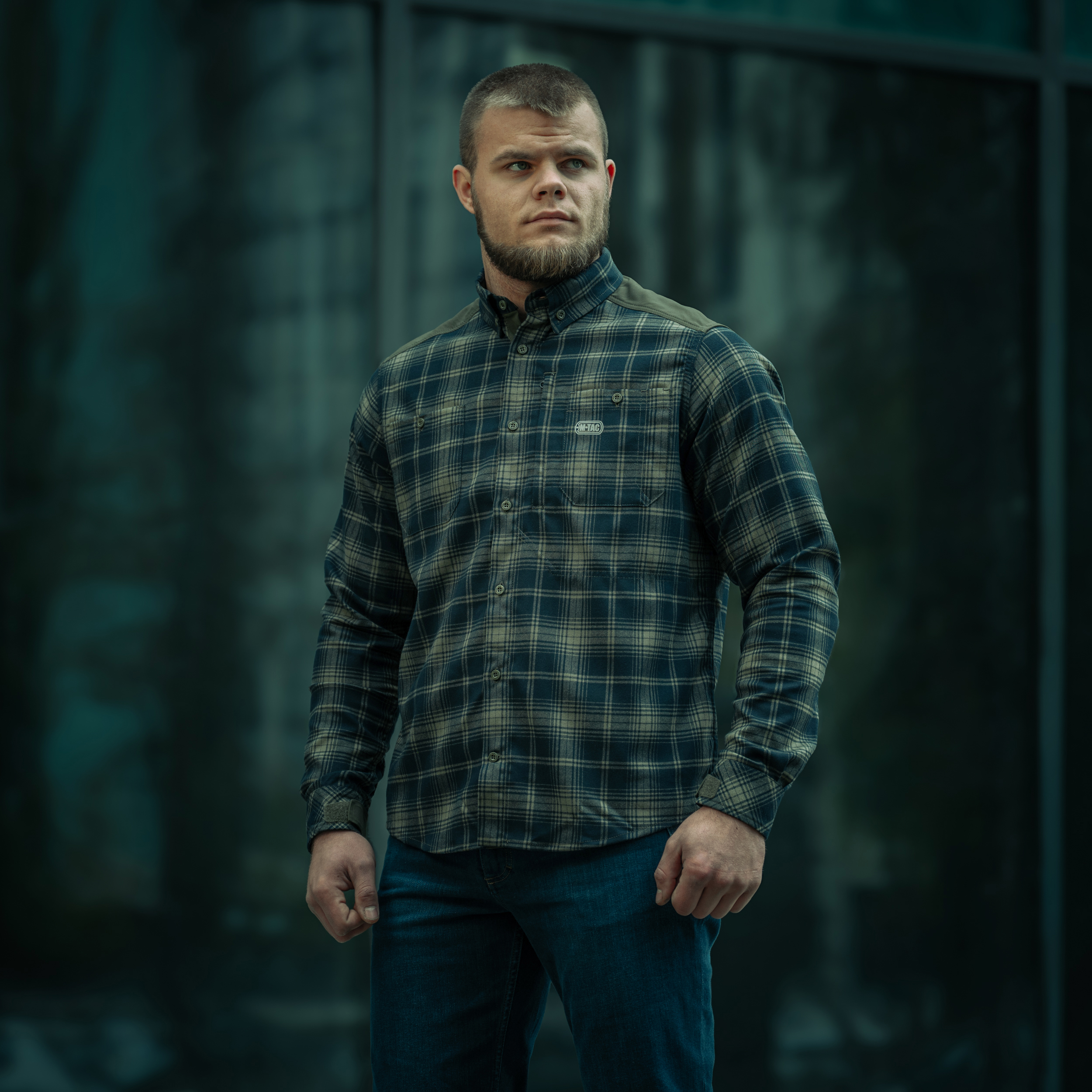 M-Tac рубашка Redneck Shirt Olive/Navy Blue — 10