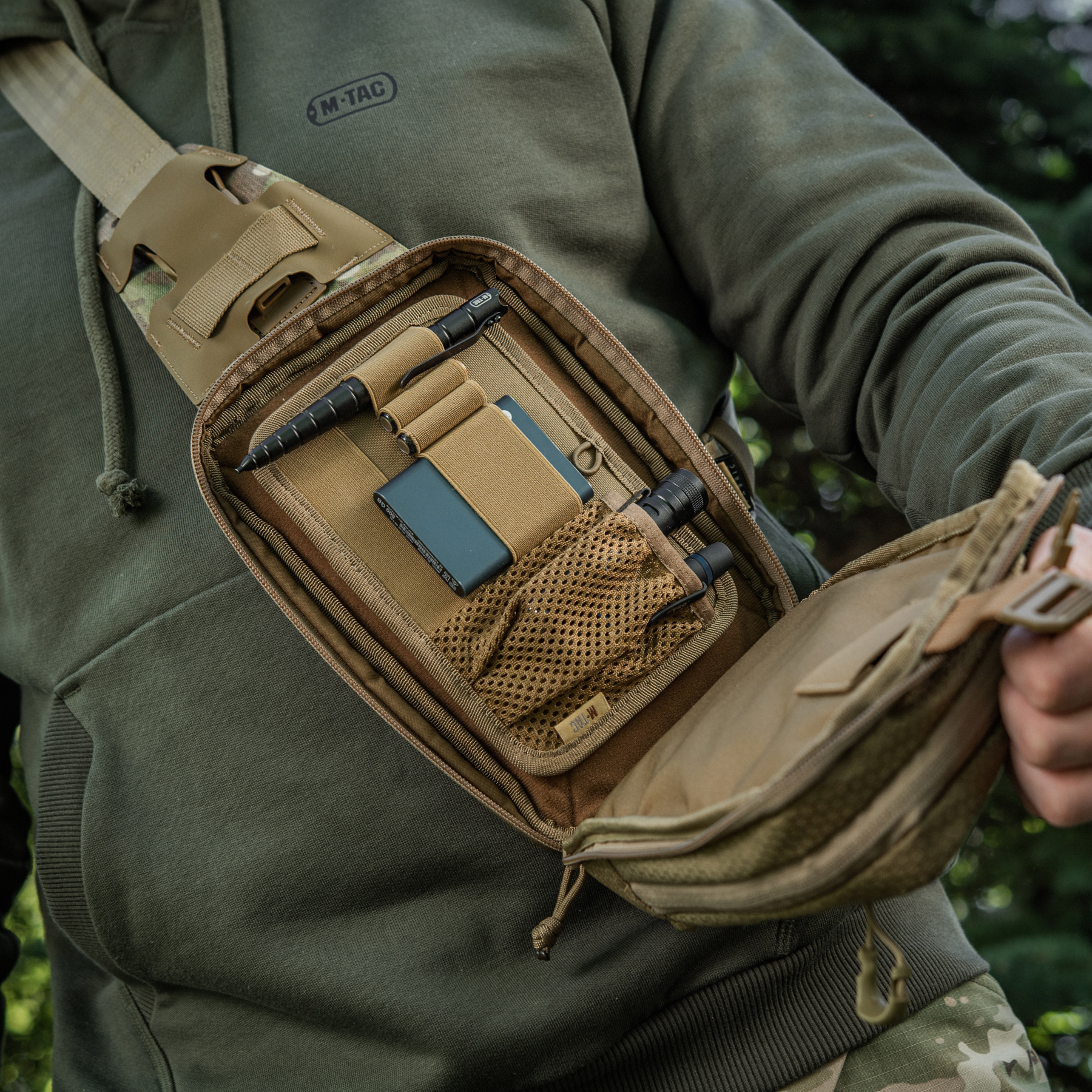 M-Tac сумка Sling Pistol Bag Elite Hex с липучкой Multicam/Coyote — 18
