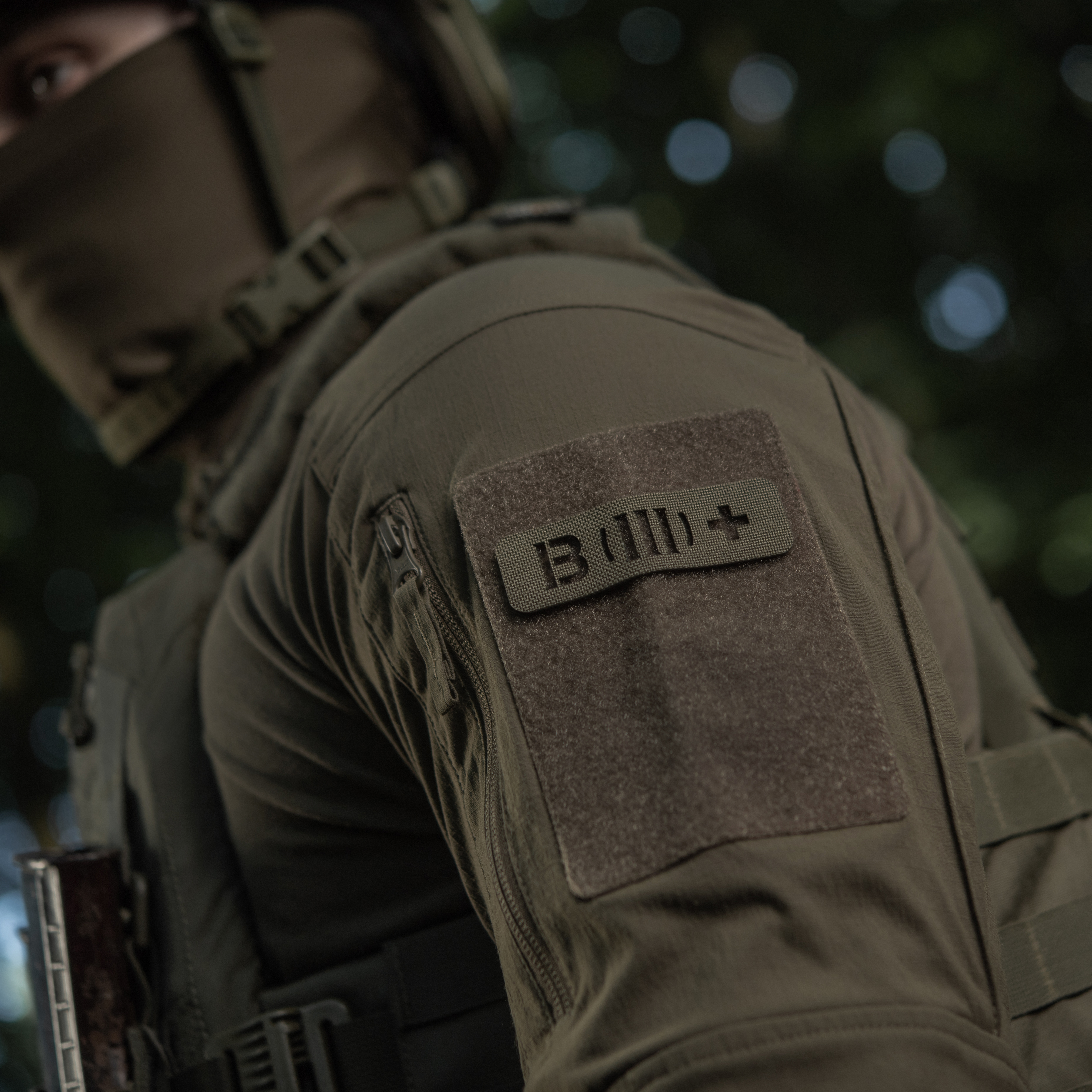 M-Tac нашивка группа крови B (III) + сквозная Laser Cut 25х80 Ranger Green — 13
