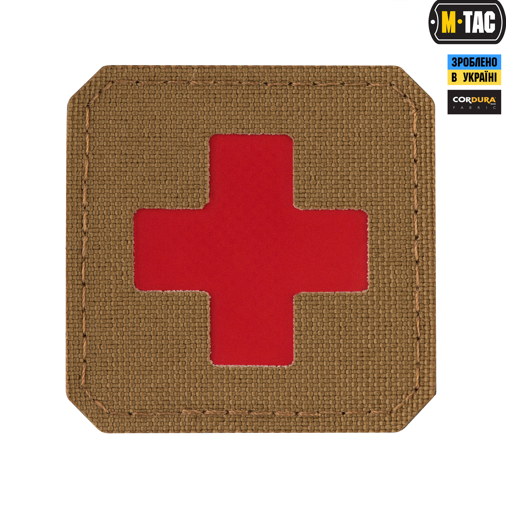 M-Tac нашивка Medic Cross Laser Cut Coyote/Red — 2