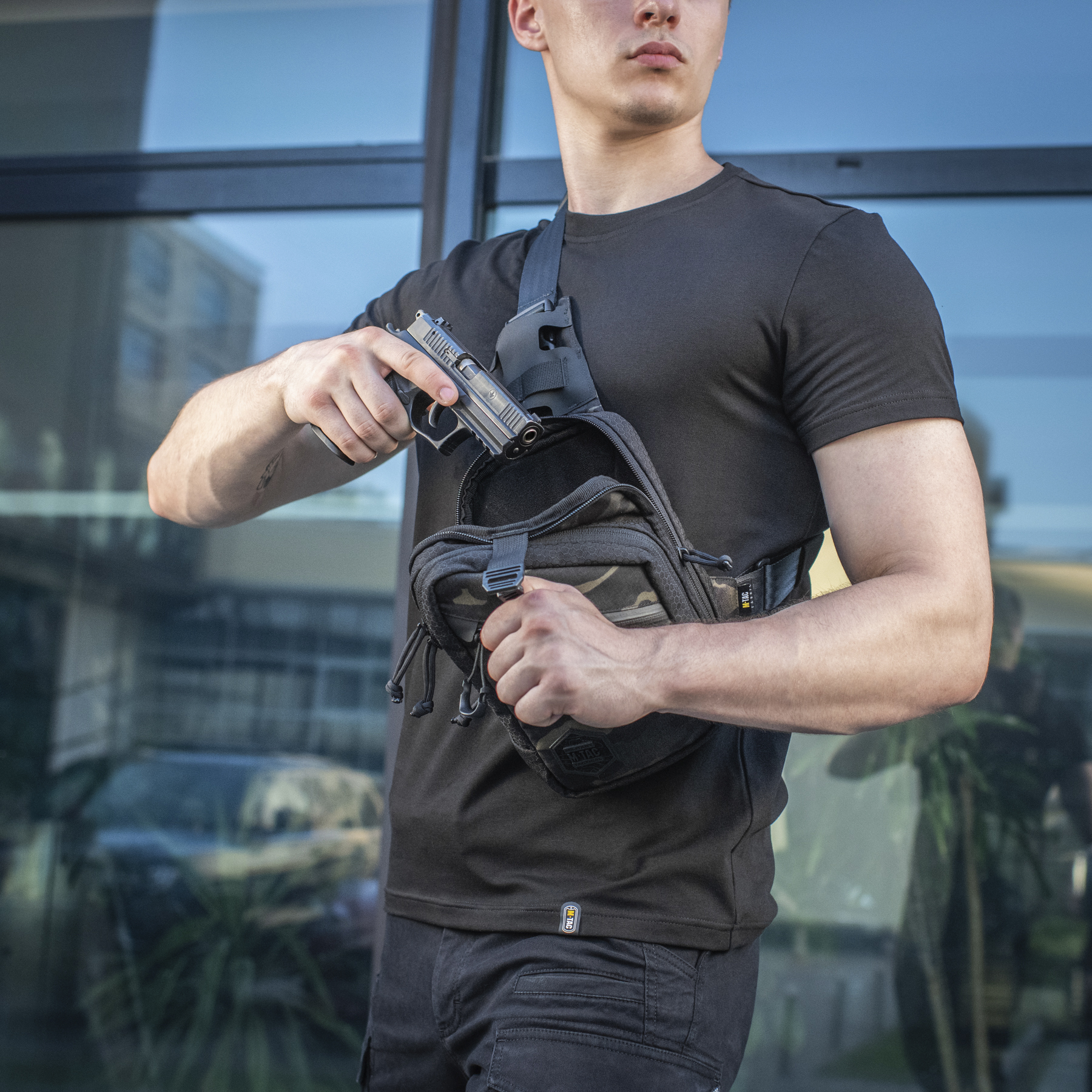 M-Tac сумка Sling Pistol Bag Elite Hex Multicam Black/Black — 14