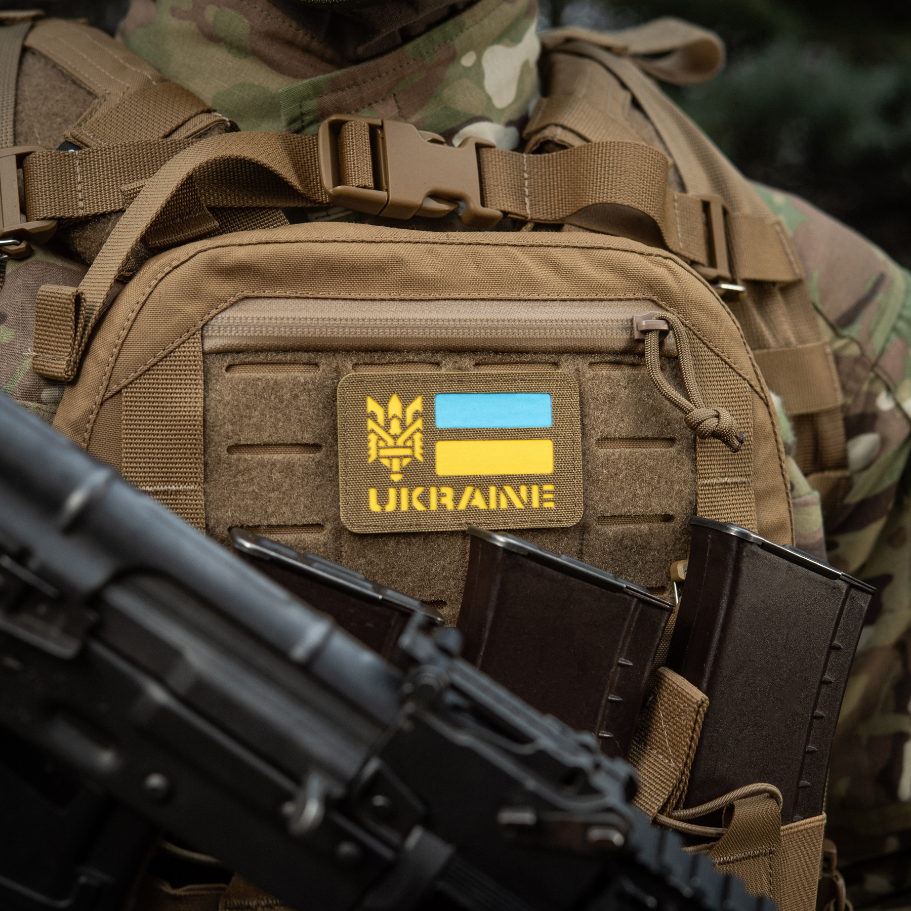 M-Tac нашивка Ukraine (с Тризубом) Laser Cut Coyote/Yellow/Blue/GID — 7