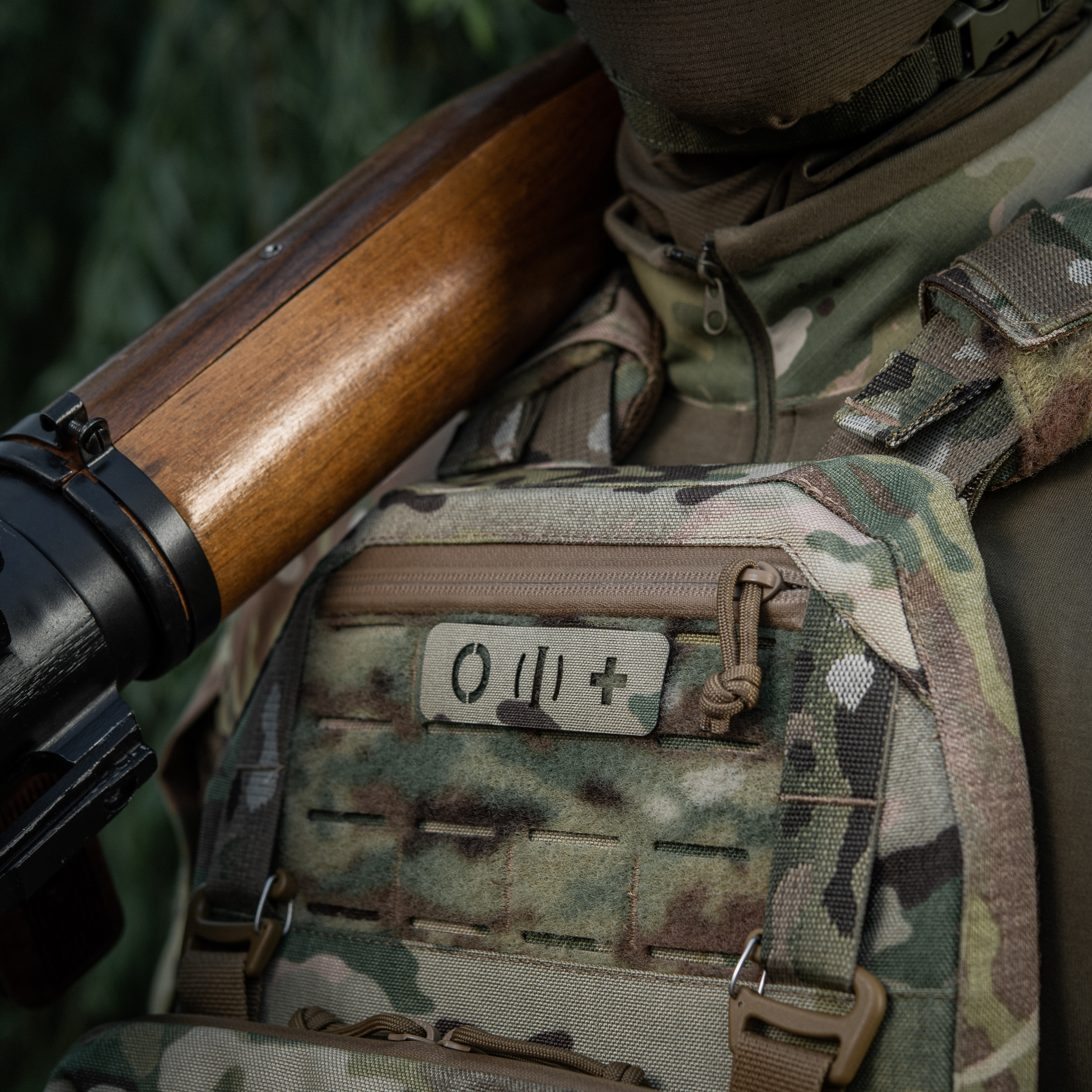 M-Tac нашивка группа крови O (I) + сквозная Laser Cut 25х80 Multicam — 7