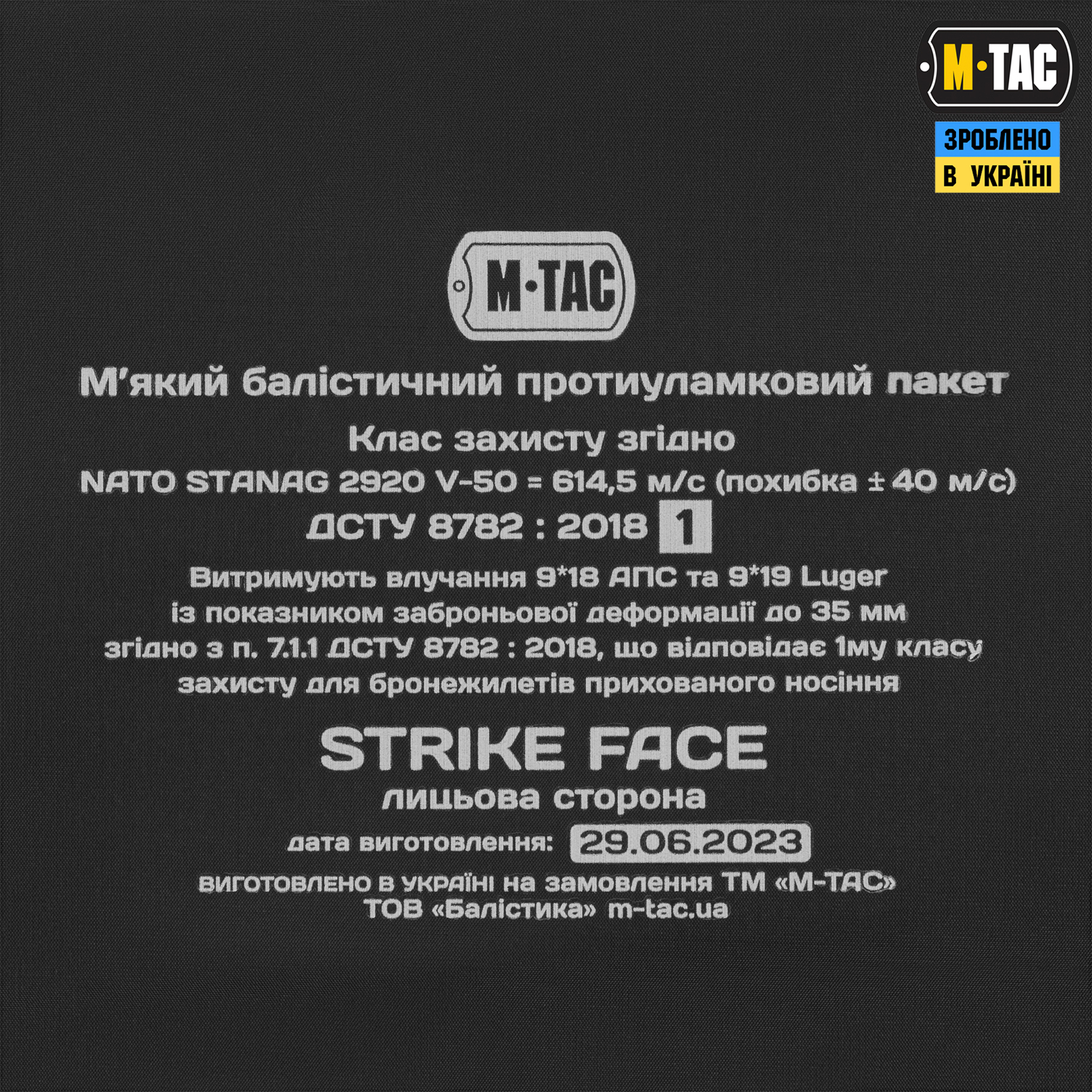 M-Tac баллистический пакет 1 класс (FMS) в коврик для сидения с ремнем ARMOR — 3