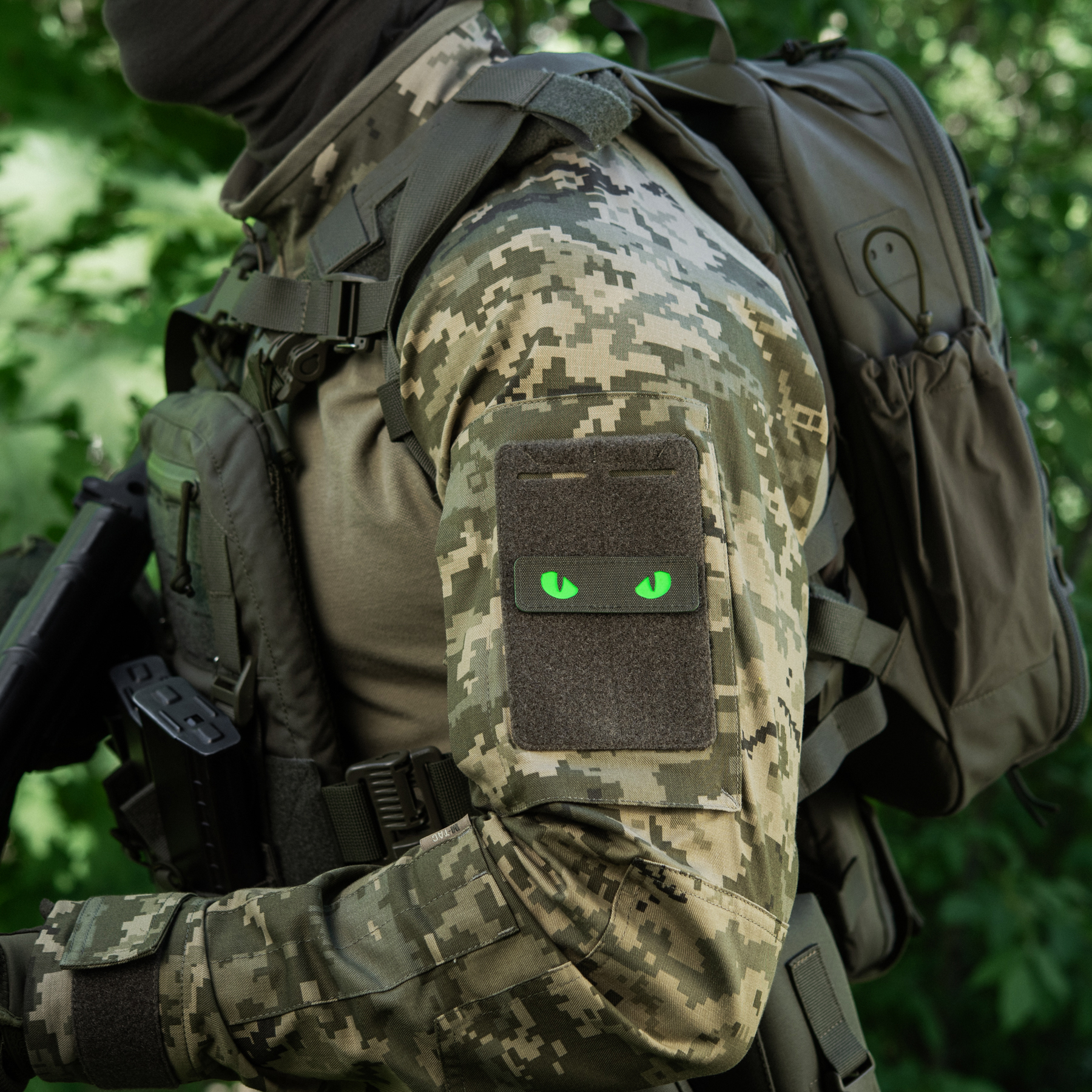 M-Tac нашивка Cat Eyes Laser Cut Ranger Green/Green/GID — 12