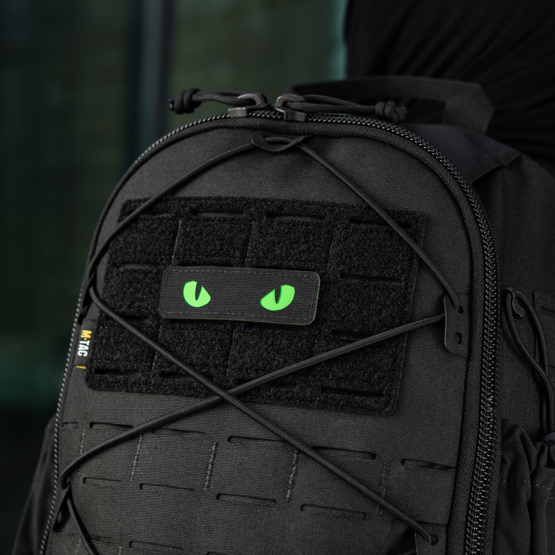 M-Tac нашивка Cat Eyes Laser Cut Black/Green/GID — 16