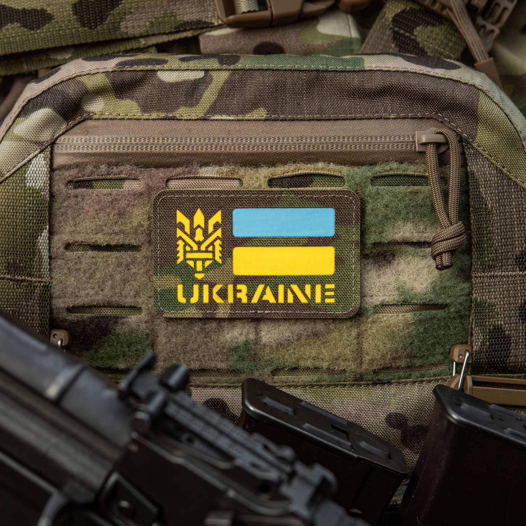 M-Tac нашивка Ukraine (с Тризубом) Laser Cut Multicam/Yellow/Blue/GID — 8