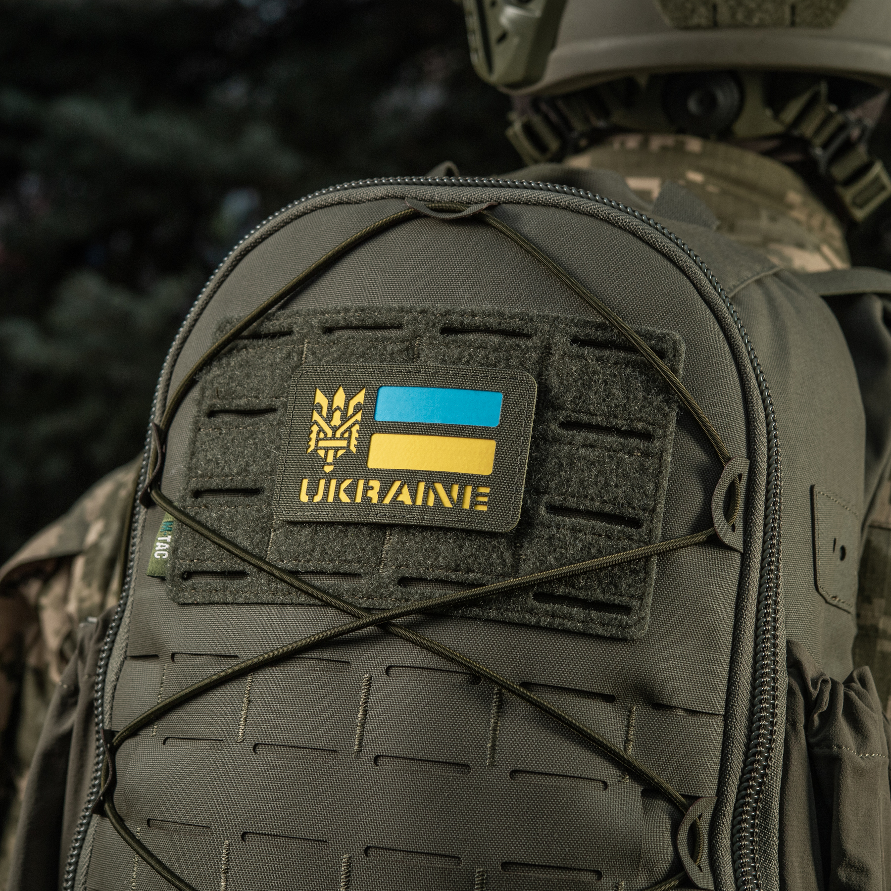 M-Tac нашивка Ukraine (с Тризубом) Laser Cut Ranger Green/Yellow/Blue/GID — 18