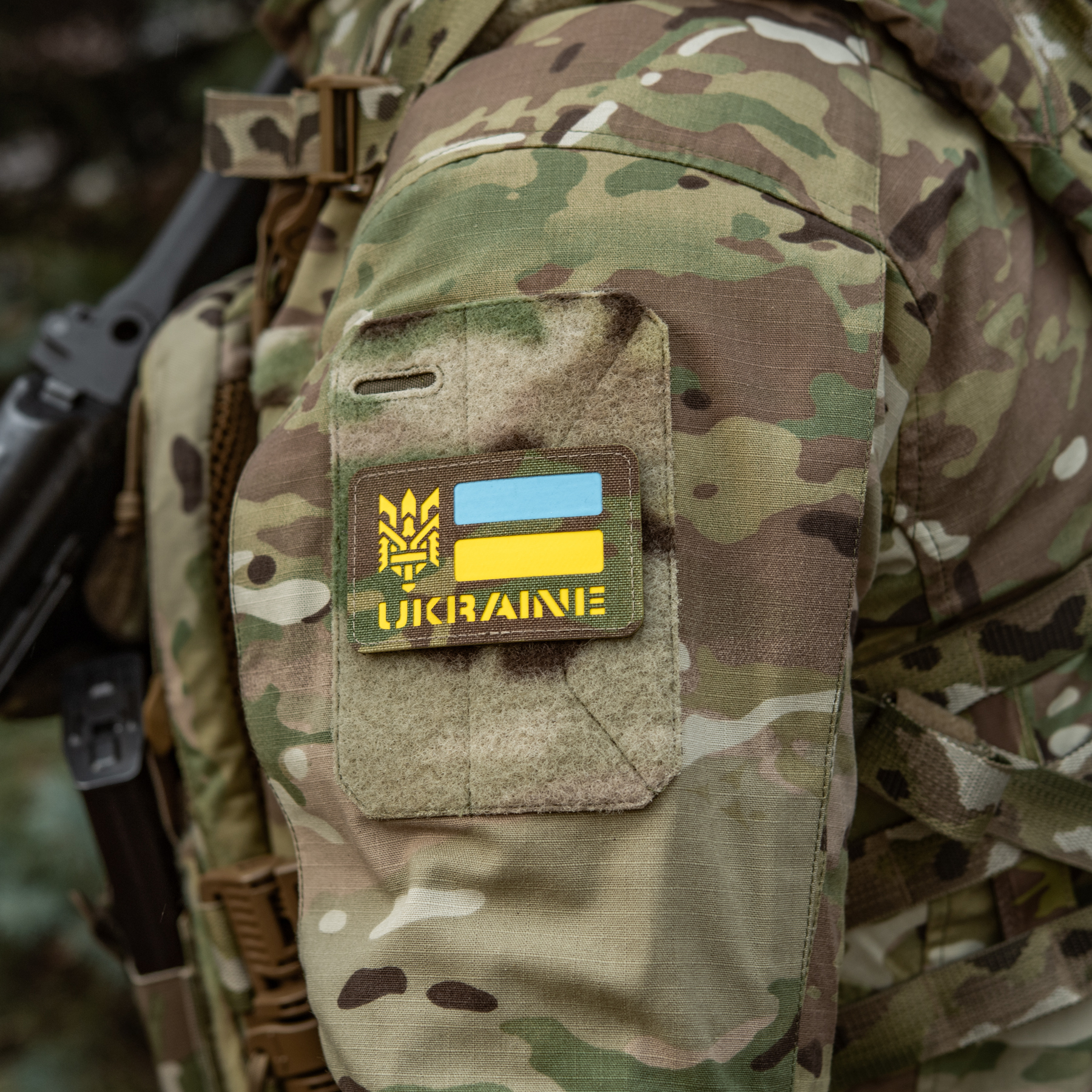 M-Tac нашивка Ukraine (с Тризубом) Laser Cut Multicam/Yellow/Blue/GID — 13