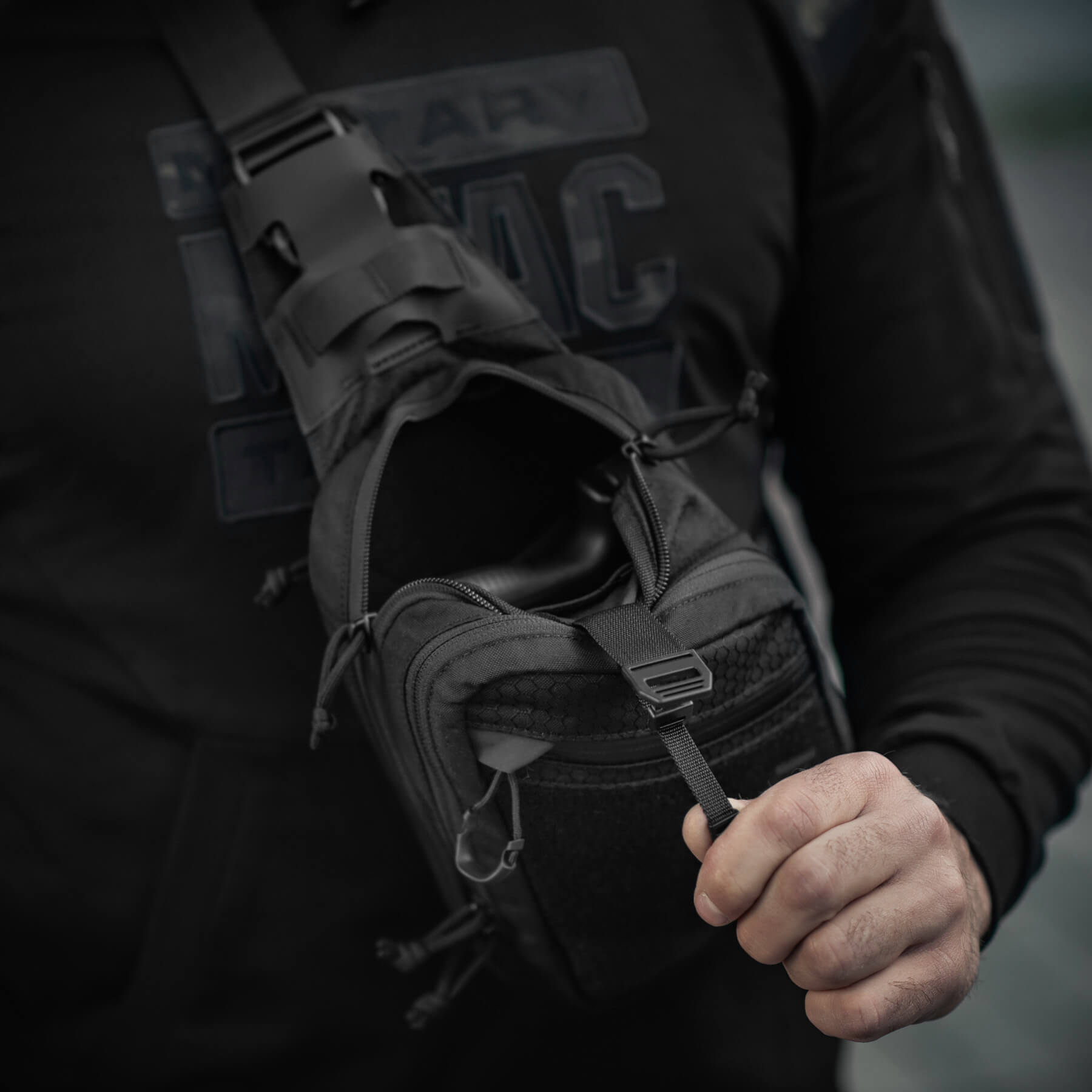 M-Tac сумка Sling Pistol Bag Hex с липучкой Black — 33