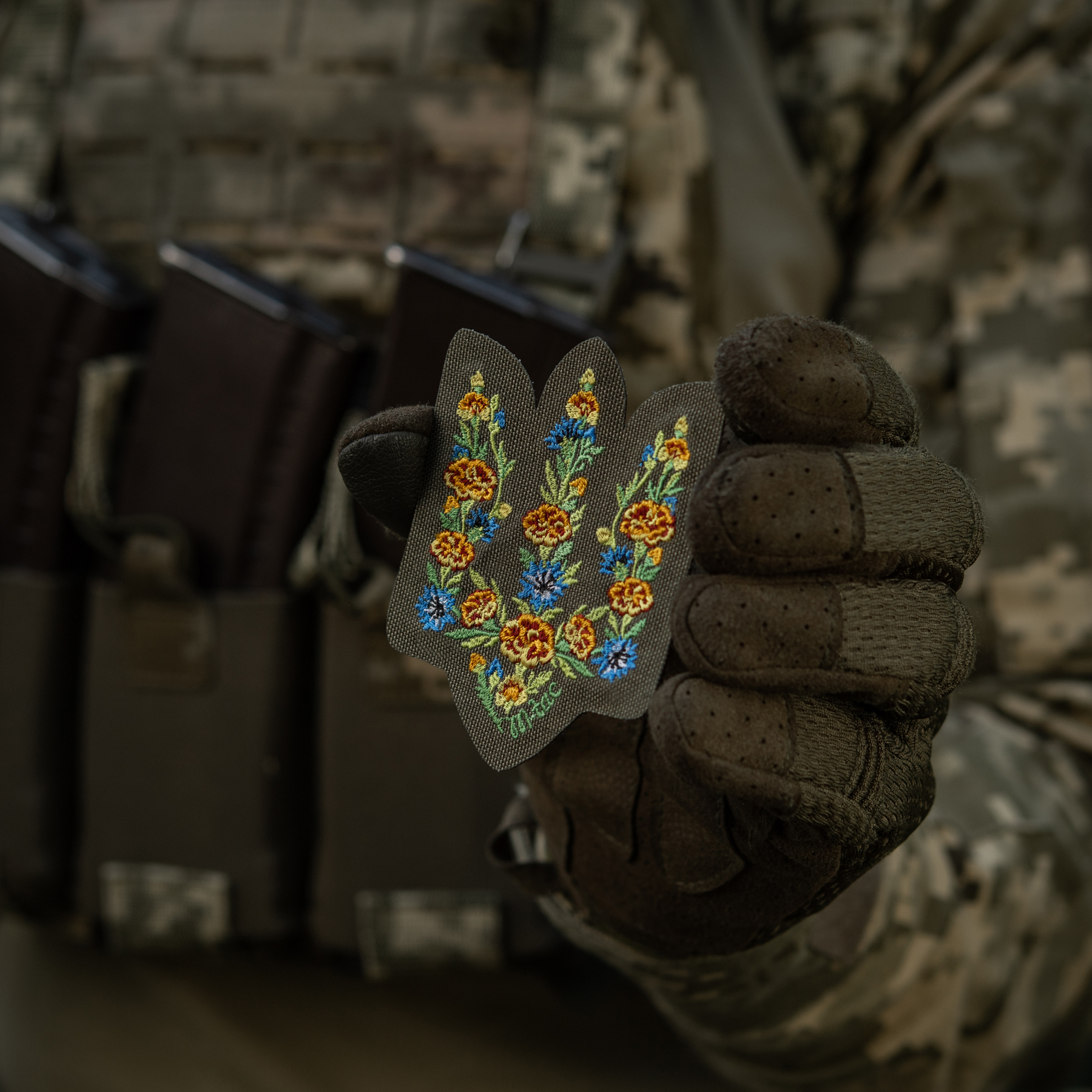 M-Tac нашивка Тризуб Чорнобривці (вишивка) Ranger Green — 10