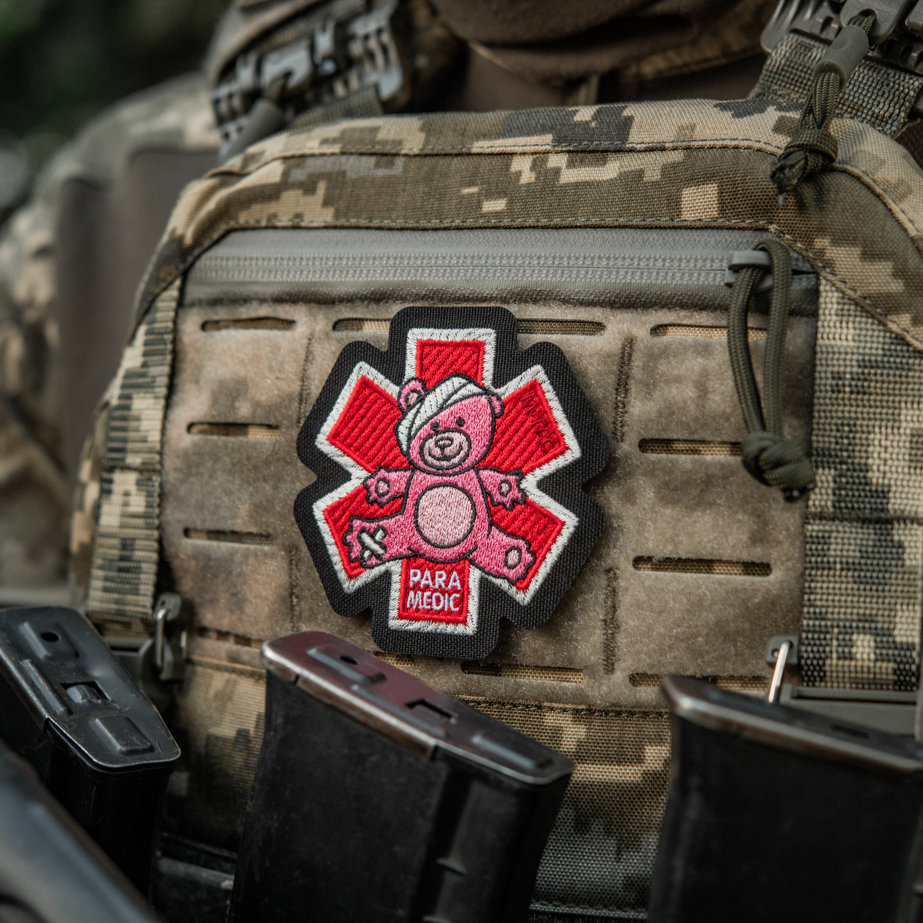 M-Tac нашивка Paramedic Ведмідь (вышивка) Pink/Black — 4