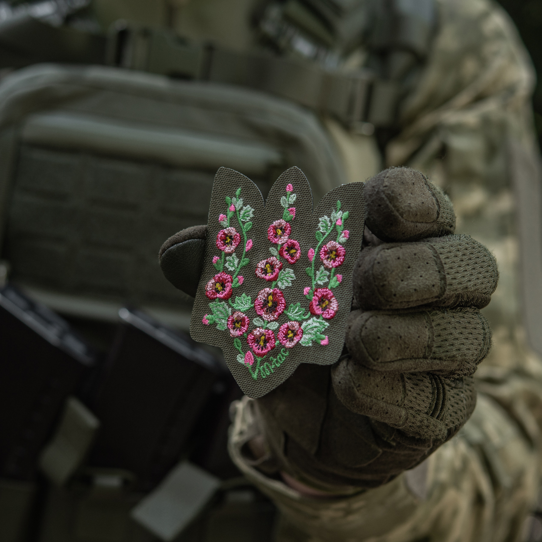M-Tac нашивка Тризуб рожеві Мальви (вишивка) Ranger Green — 10