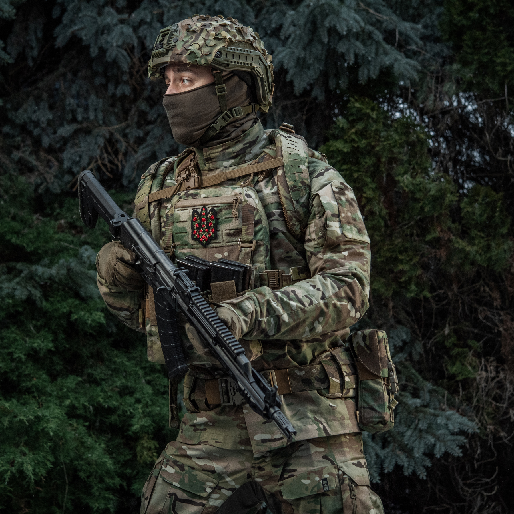 M-Tac нашивка Тризуб калина (вишивка) Black — 3