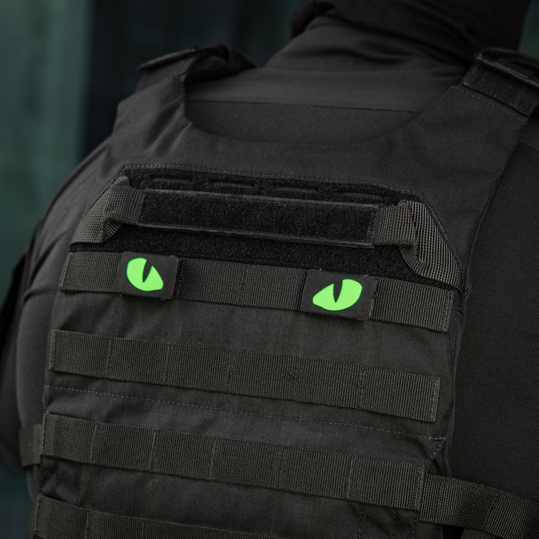 M-Tac нашивка Tiger Eyes Laser Cut (пара) Black/Green/GID — 17