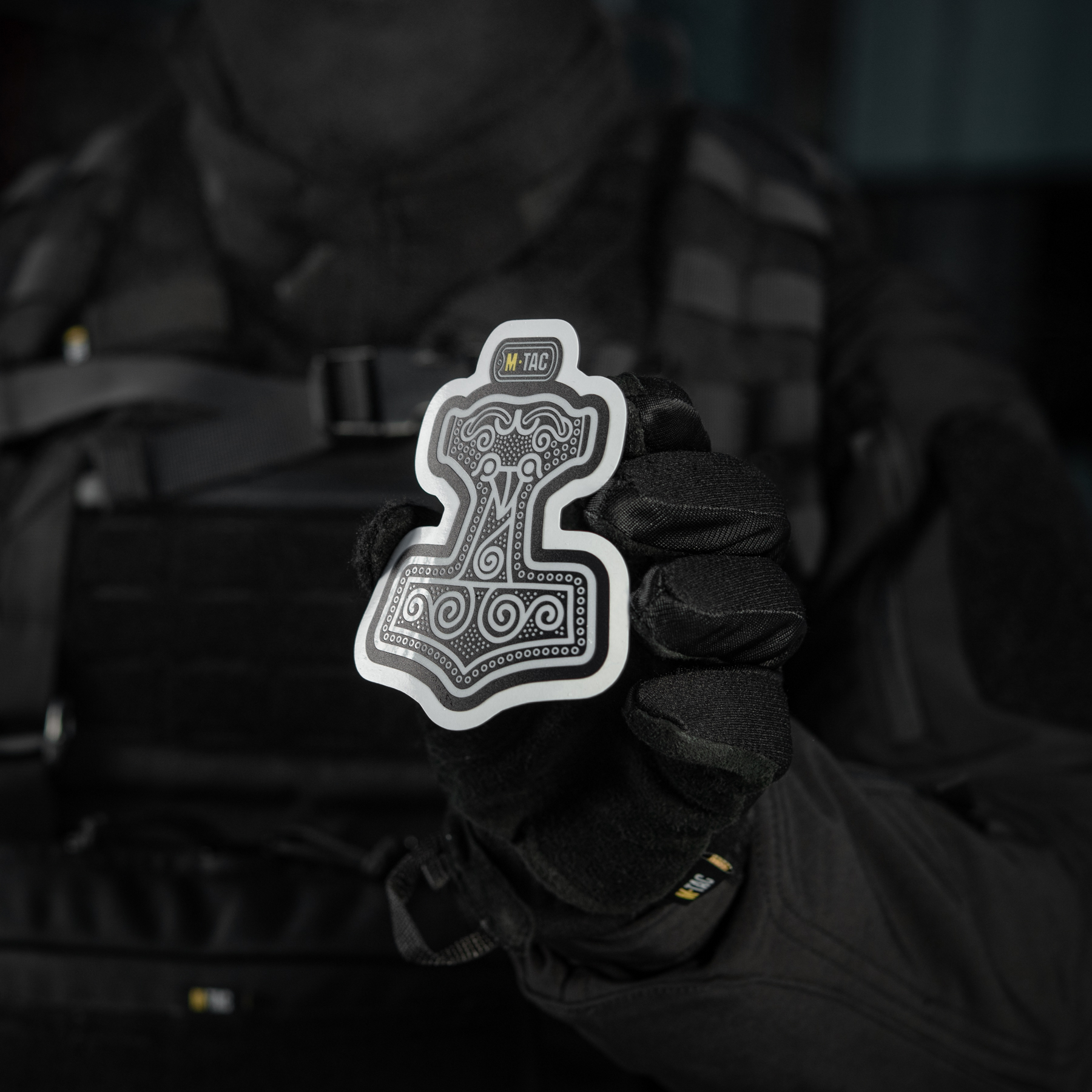 M-Tac наклейка Mjölnir Large светоотражающая Black — 3