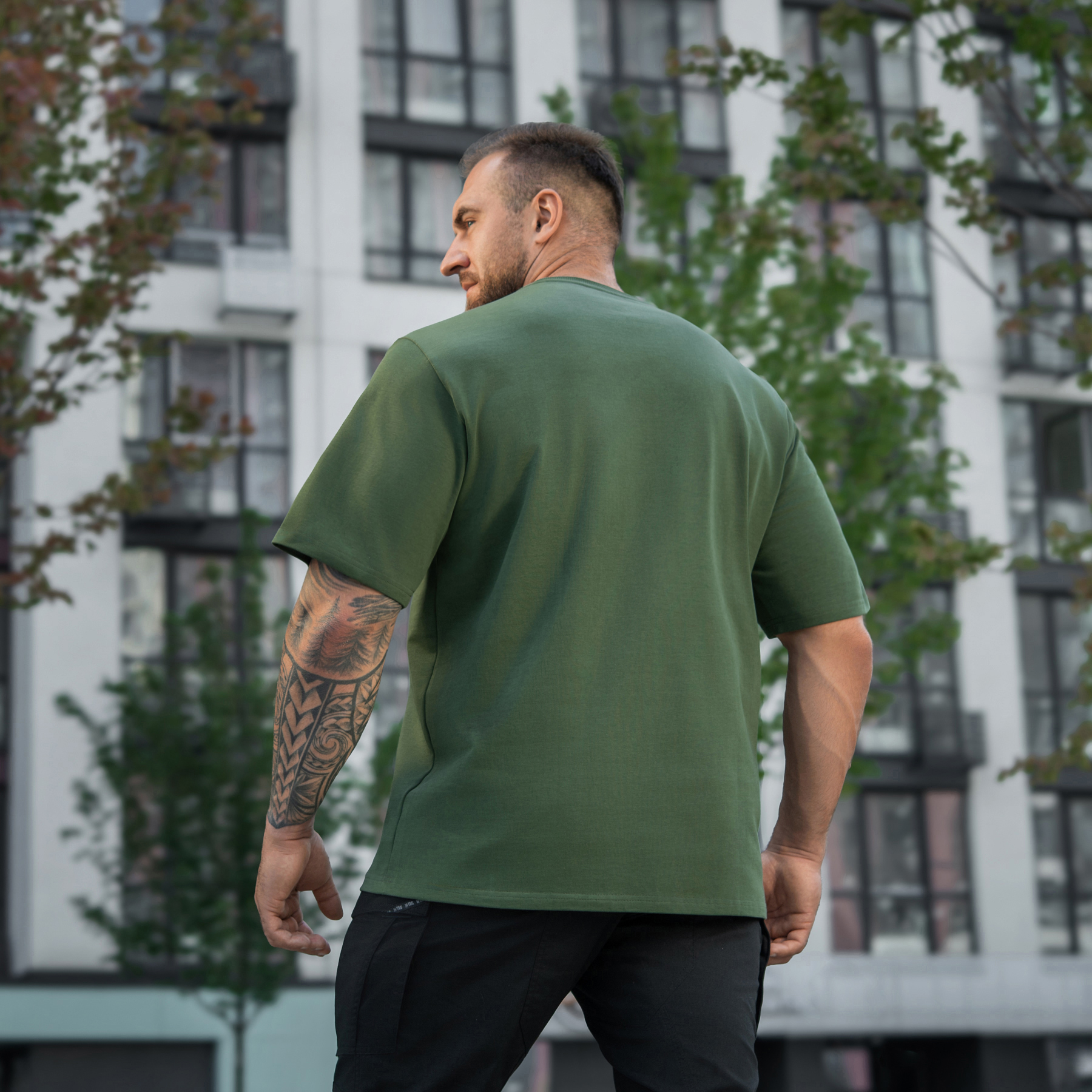 M-Tac футболка Cotton Hard Oversize Army Olive — 9