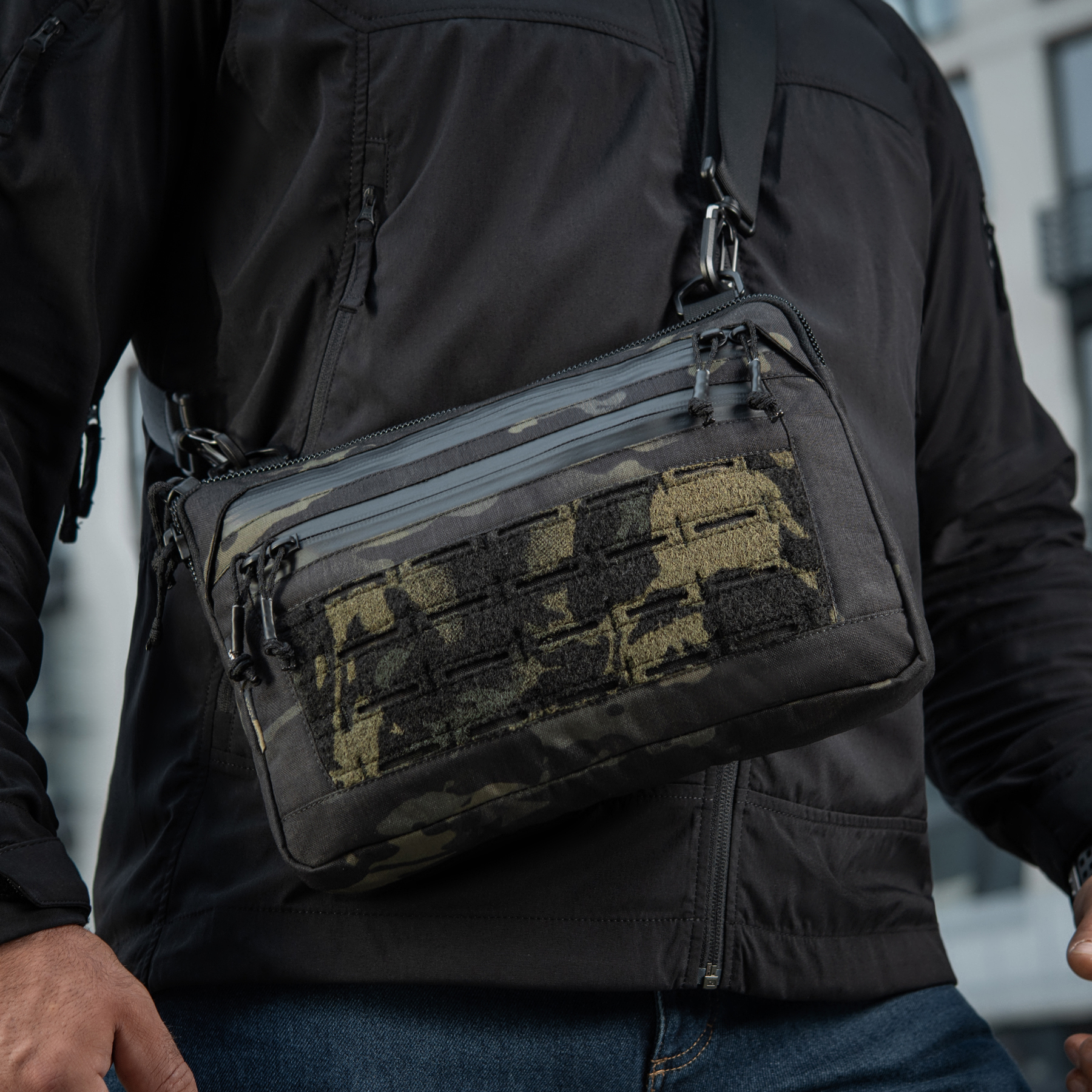 M-Tac сумка Admin Bag Medium Elite с липучкой Multicam Black/Black — 16