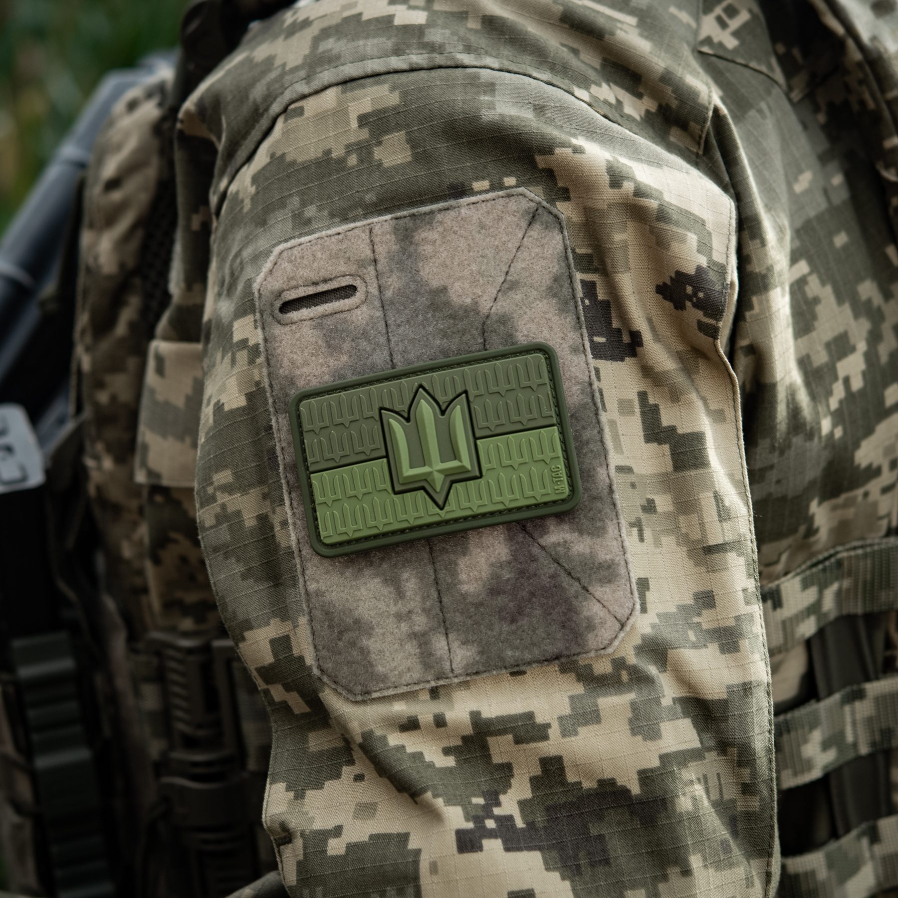 M-Tac нашивка прапор України з тризубом ЗСУ PVC Olive — 13