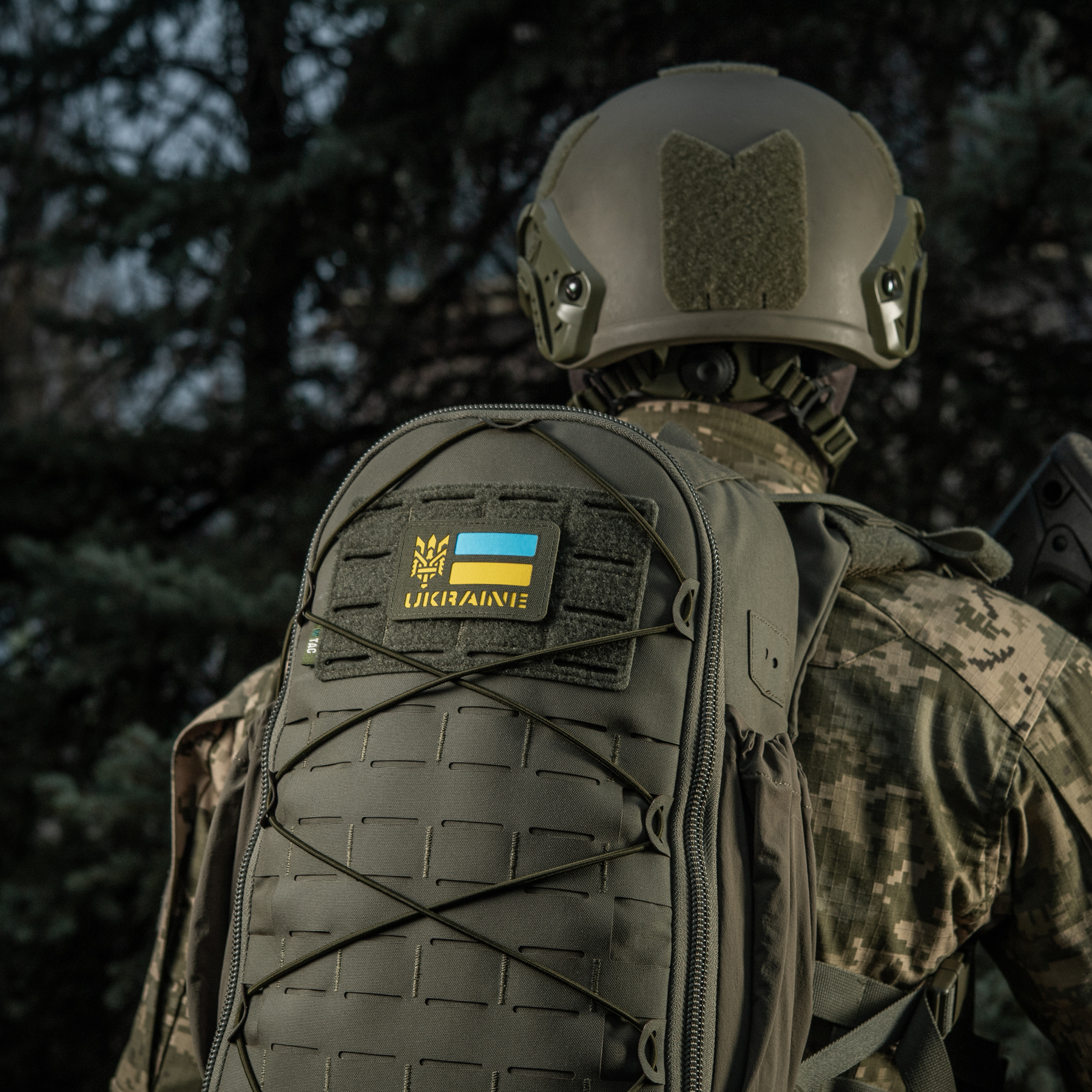 M-Tac нашивка Ukraine (с Тризубом) Laser Cut Ranger Green/Yellow/Blue/GID — 17