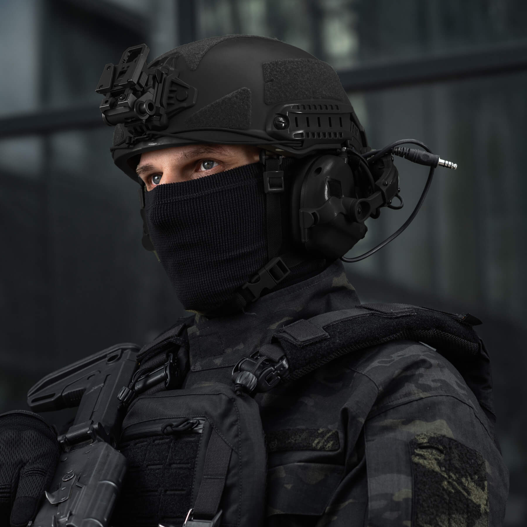 M-Tac шарф-труба анатомический микрофлис рип-стоп Black — 15