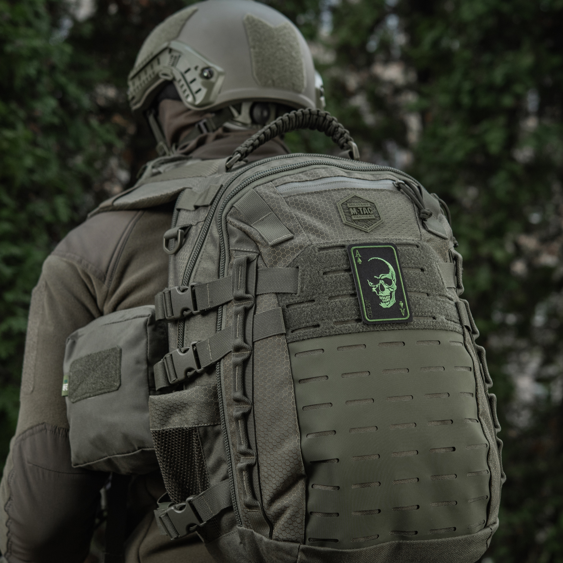 M-Tac нашивка Face of war (вишивка) Black/Olive — 10