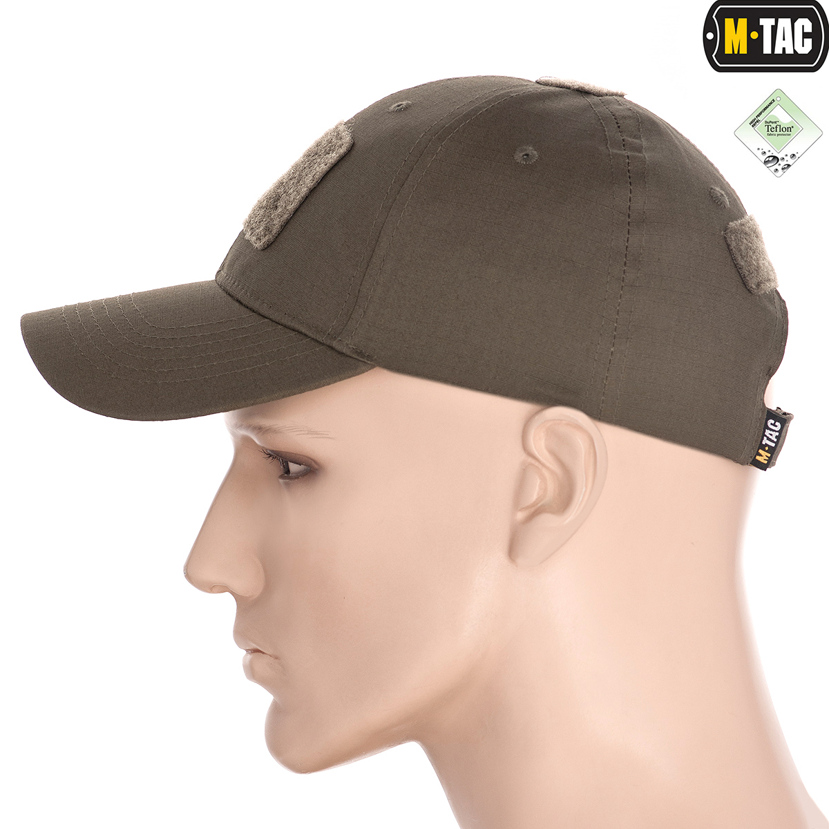 M-Tac бейсболка с липучкой Flex рип-стоп Dark Olive — 4