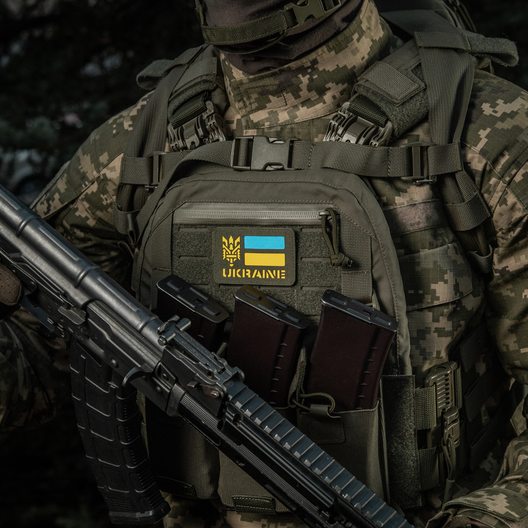 M-Tac нашивка Ukraine (с Тризубом) Laser Cut Ranger Green/Yellow/Blue/GID — 6