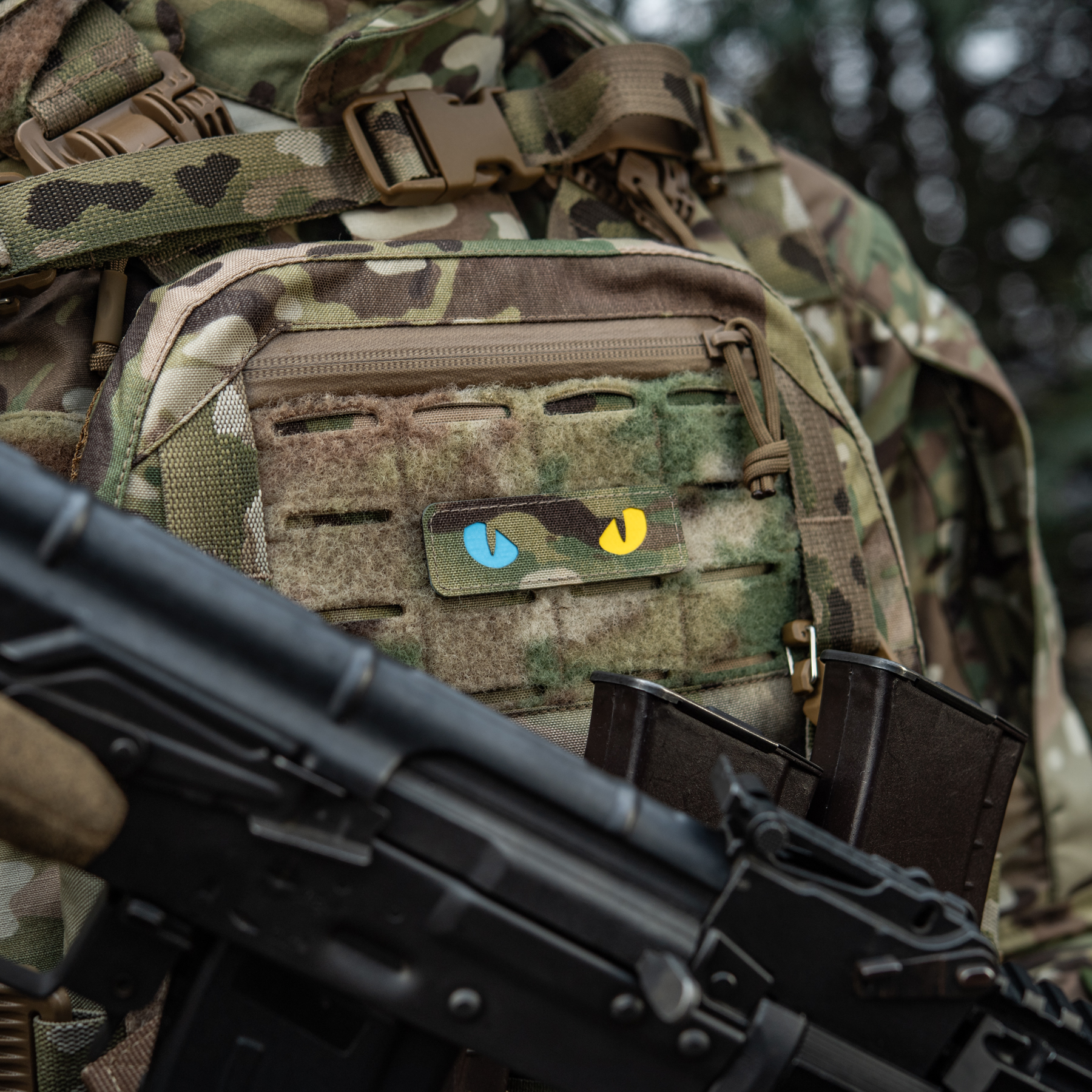 M-Tac нашивка Cat Eyes Laser Cut Multicam/Yellow/Blue/GID — 7
