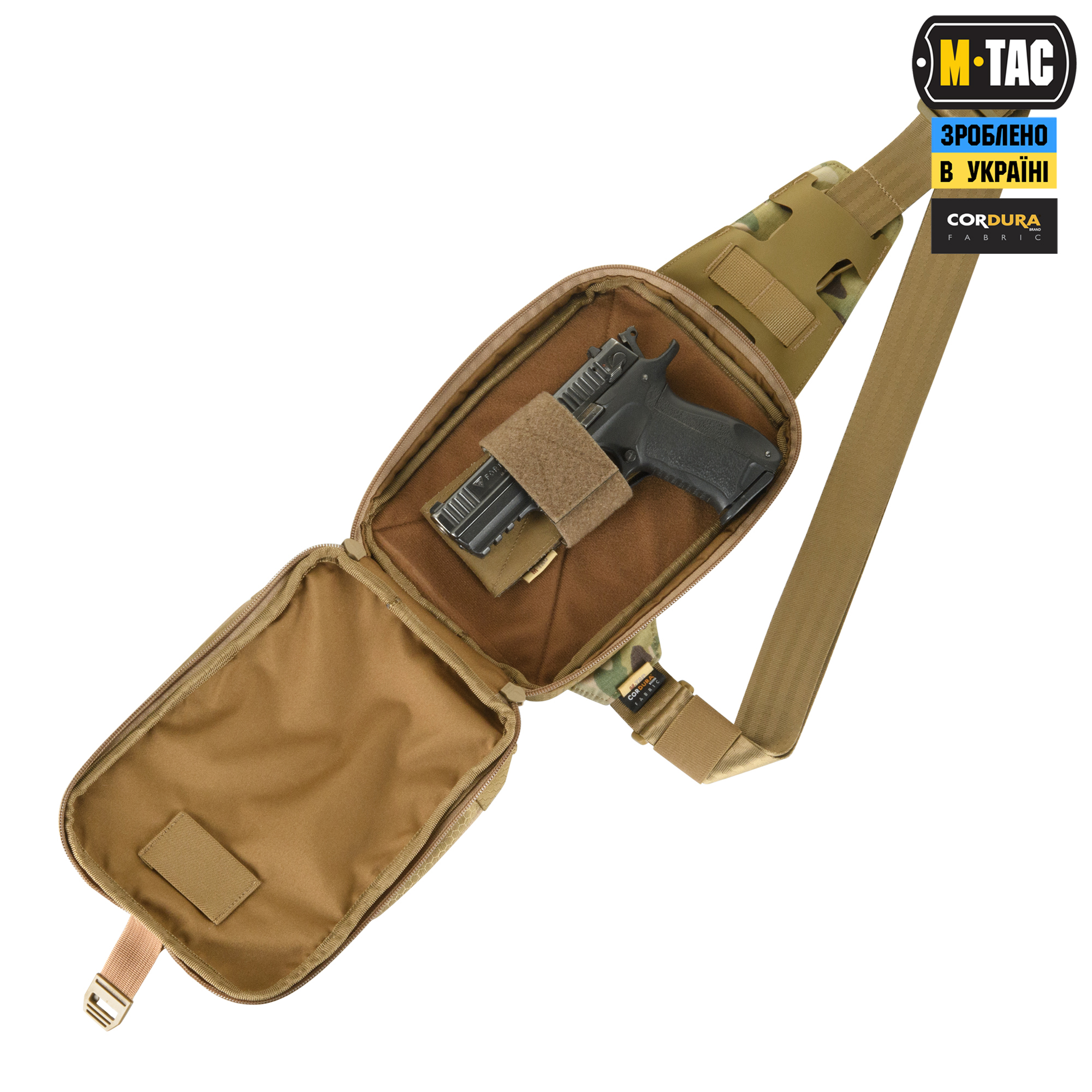 M-Tac сумка Sling Pistol Bag Elite Hex Multicam/Coyote — 8