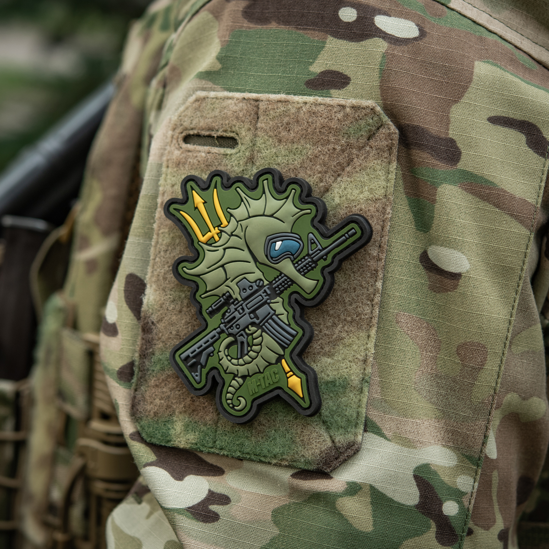 M-Tac нашивка Морской Конек (PVC) олива — 12