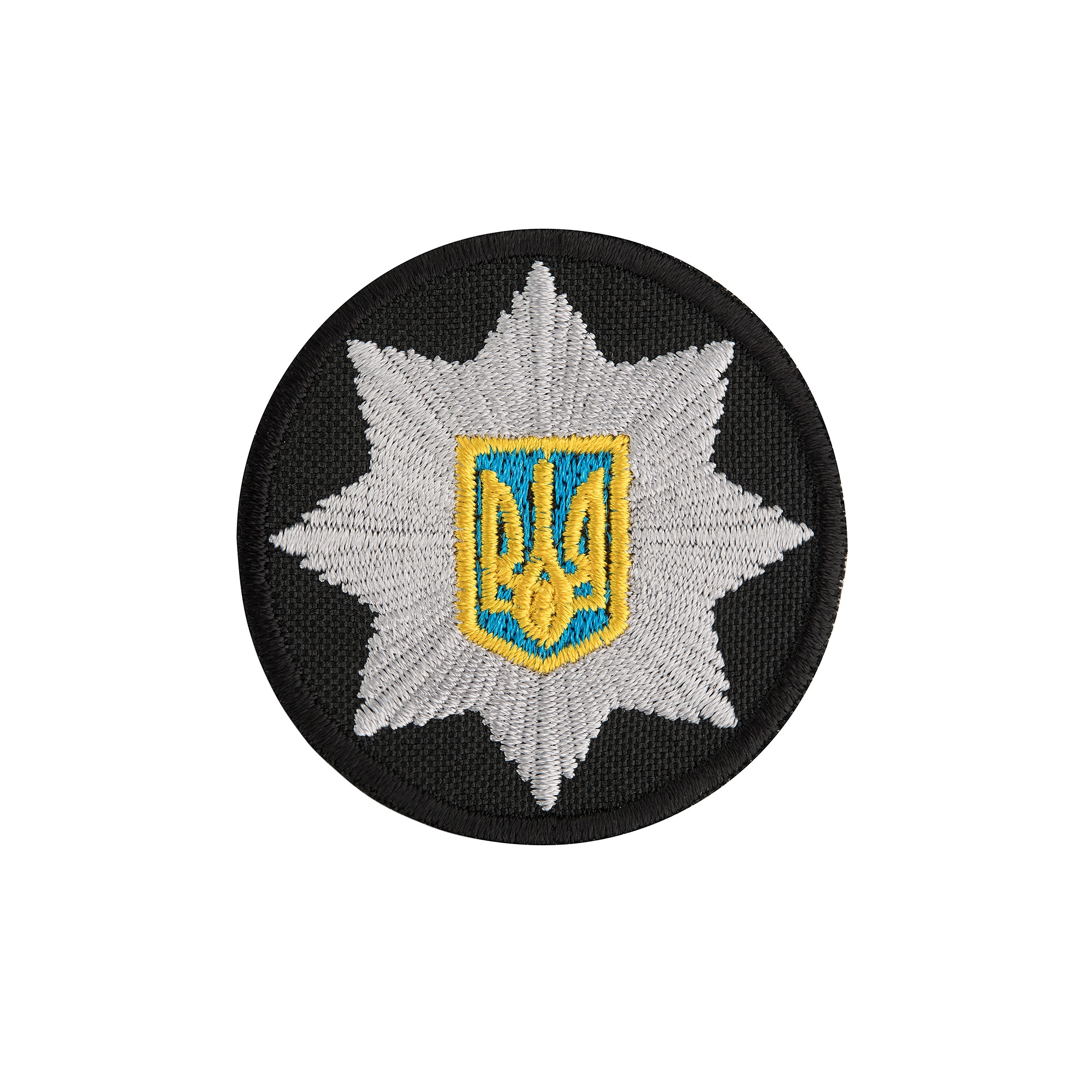 Кокарда Полиция круглая 5 см черная — 2