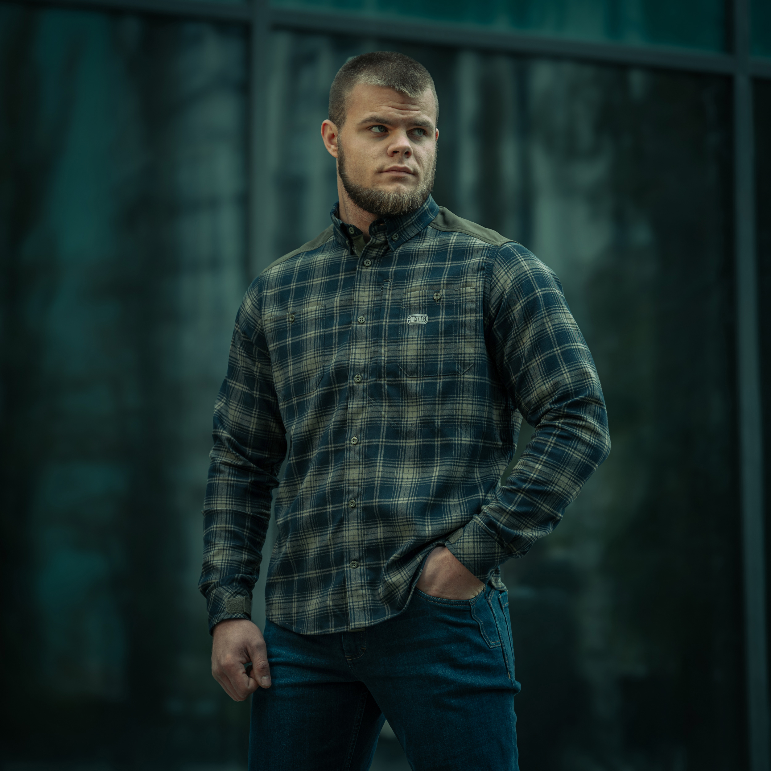 M-Tac рубашка Redneck Shirt Olive/Navy Blue — 9