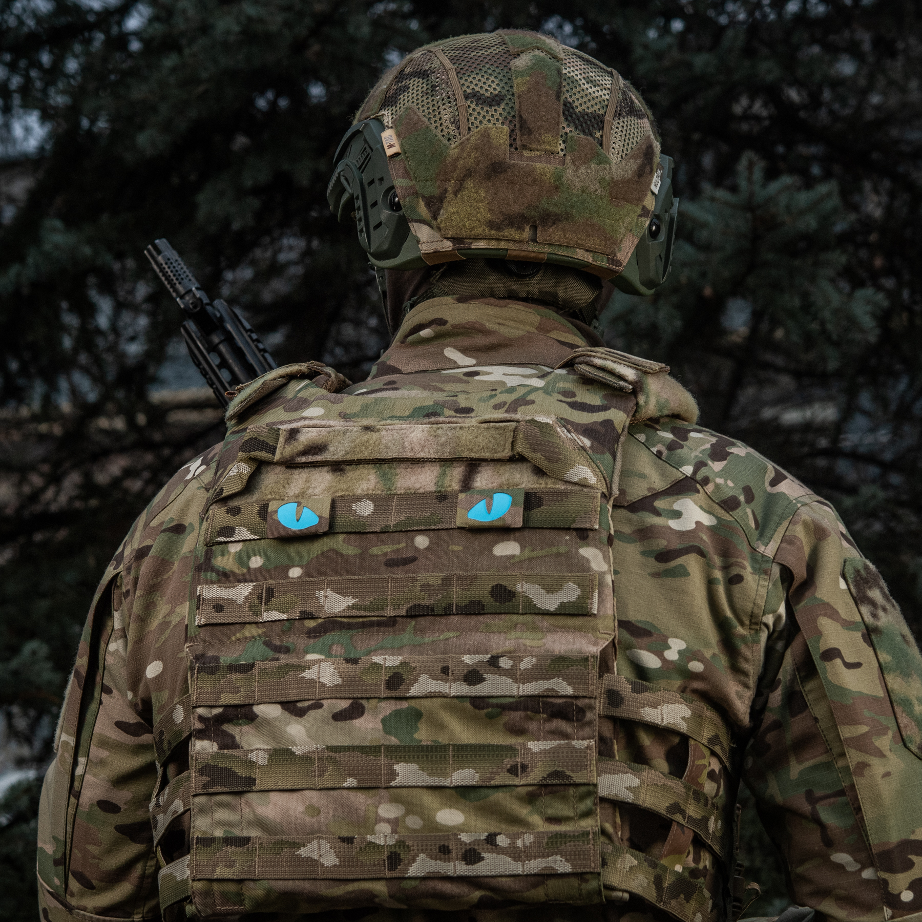 M-Tac нашивка Tiger Eyes Laser Cut (пара) Multicam/Blue/GID — 11