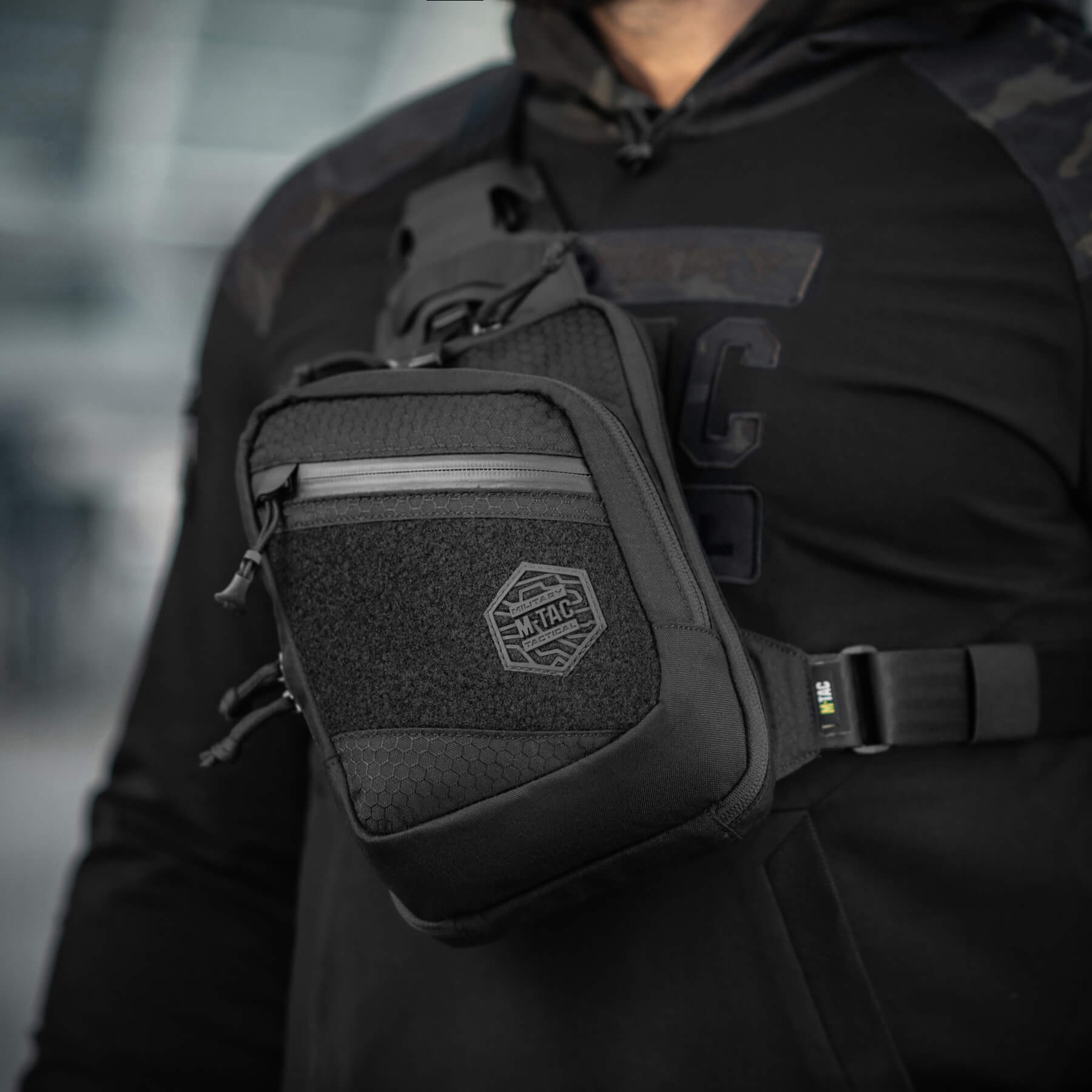 M-Tac сумка Sling Pistol Bag Hex с липучкой Black — 10