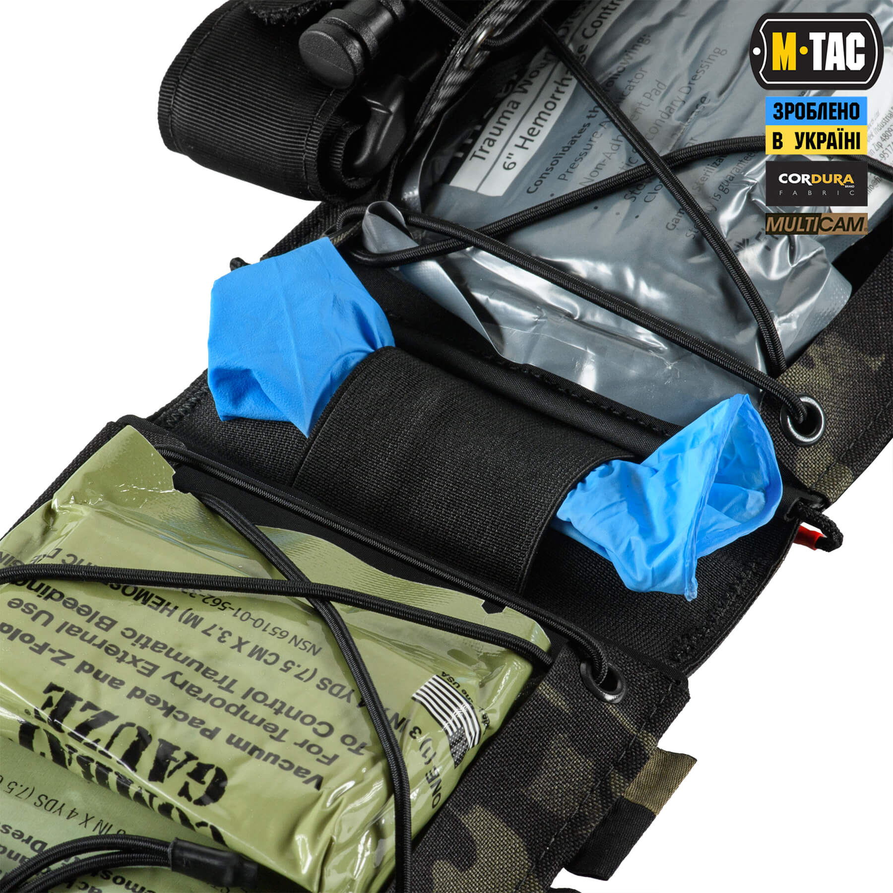 M-Tac Аптечка-вкладыш тактическая индивидуальная IFAK Elite Multicam Black — 12